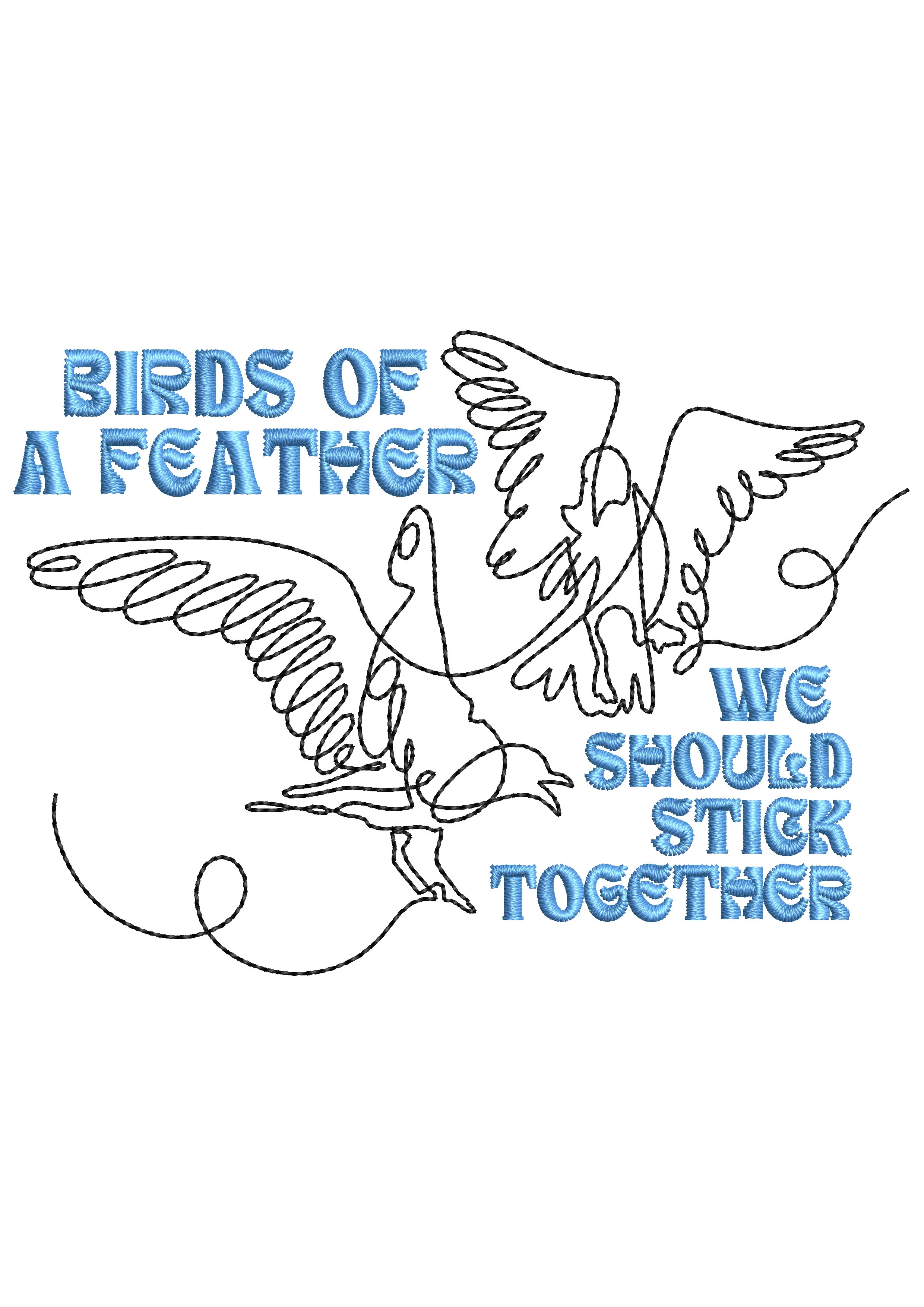 Birds Feather Embroidery Design