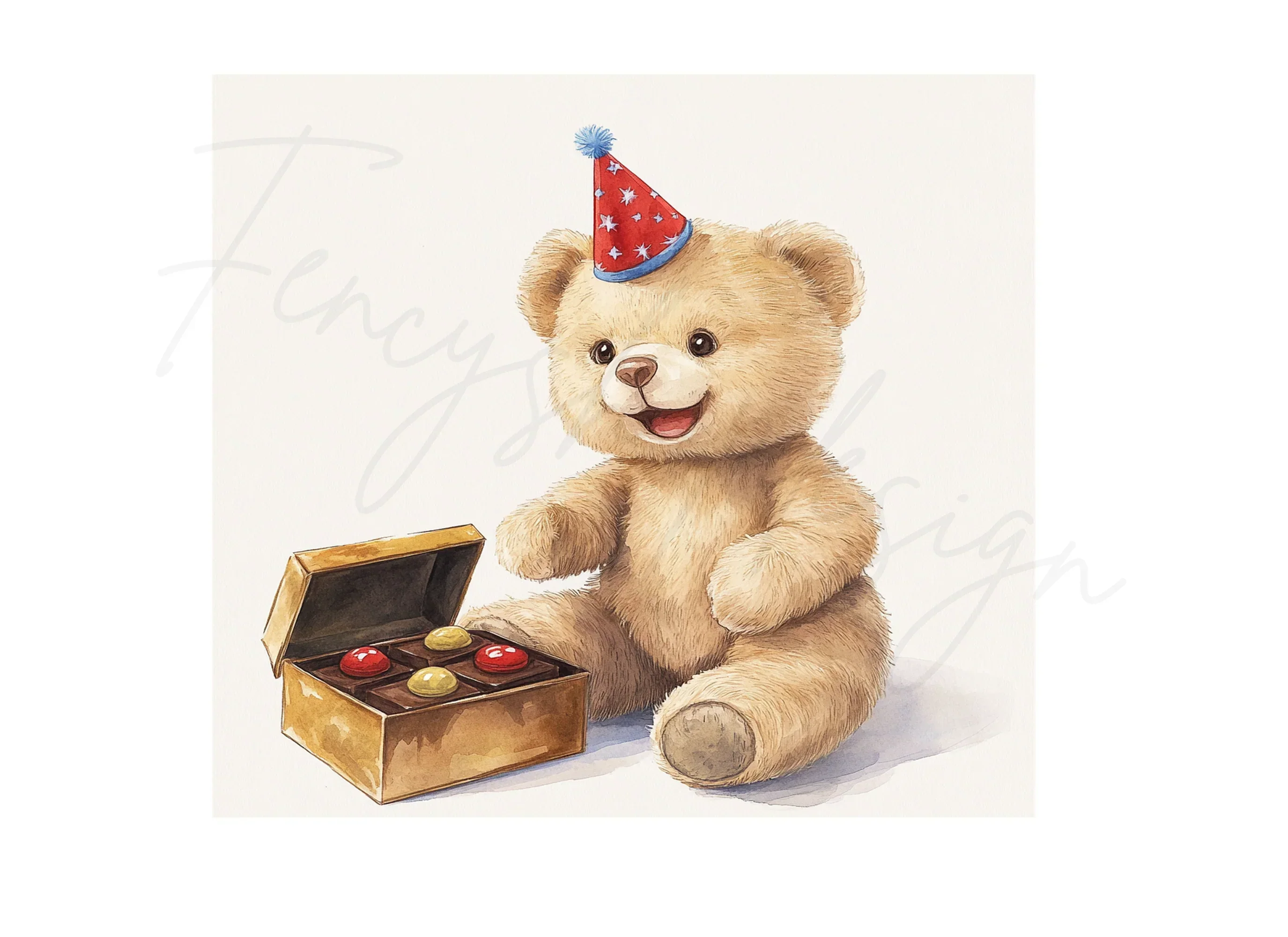 Birthday Bear with Chocolates Clipart Bundle - Image 2