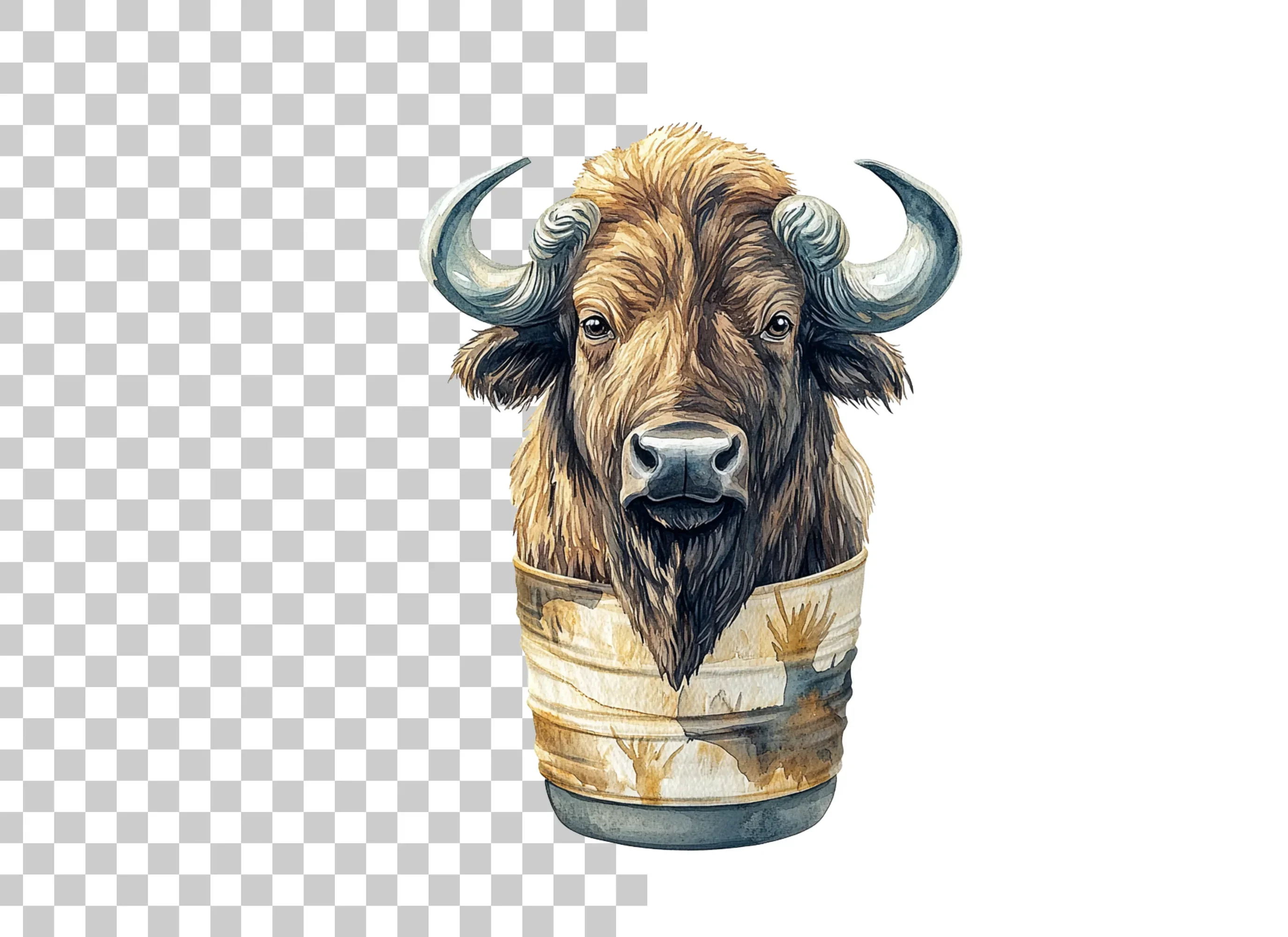 Bison Head Clipart Bundle - Image 3