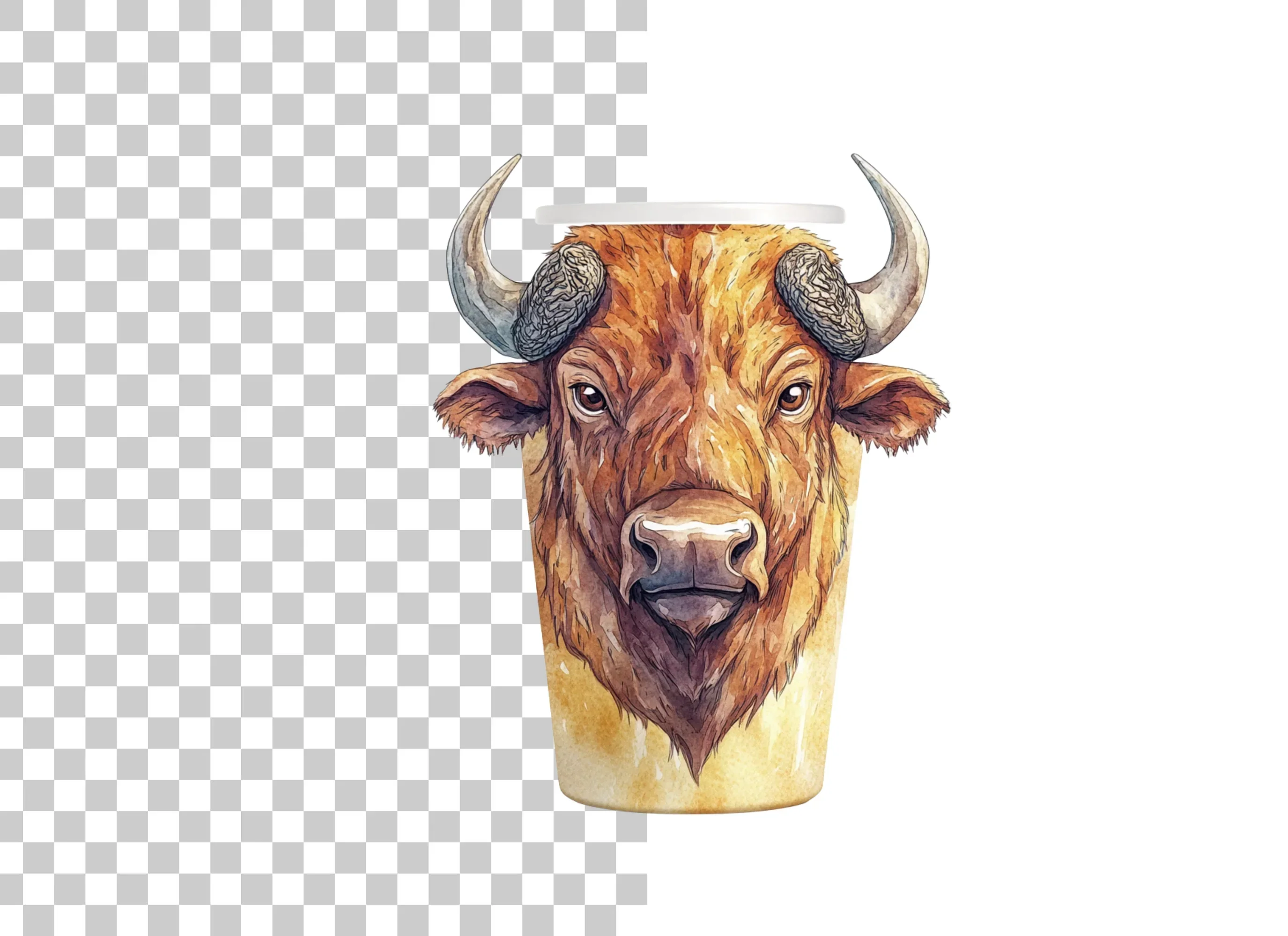 Bison Head Coffee Cup Clipart Bundle - Image 2