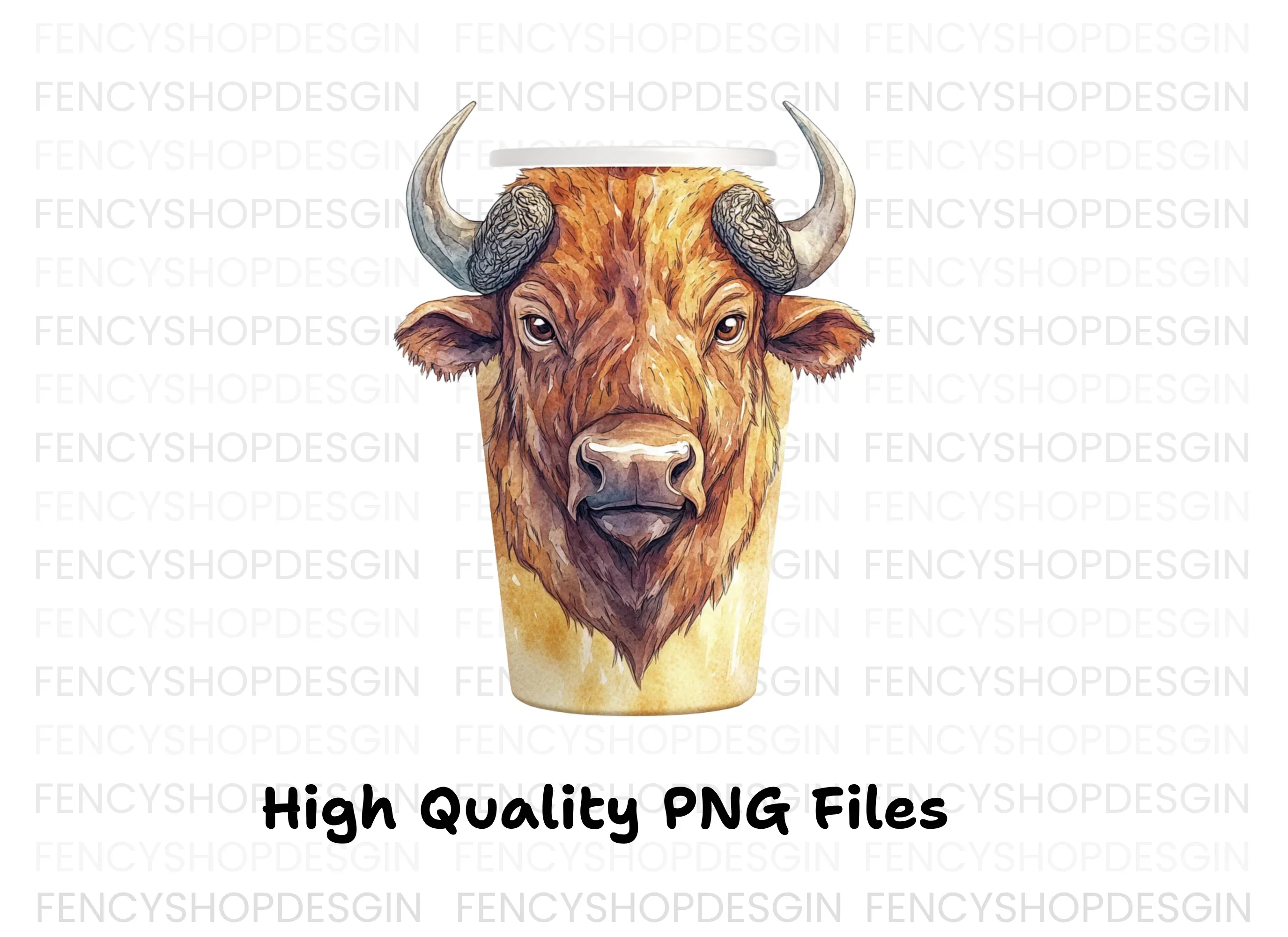 Bison Head Coffee Cup Clipart Bundle - Image 4