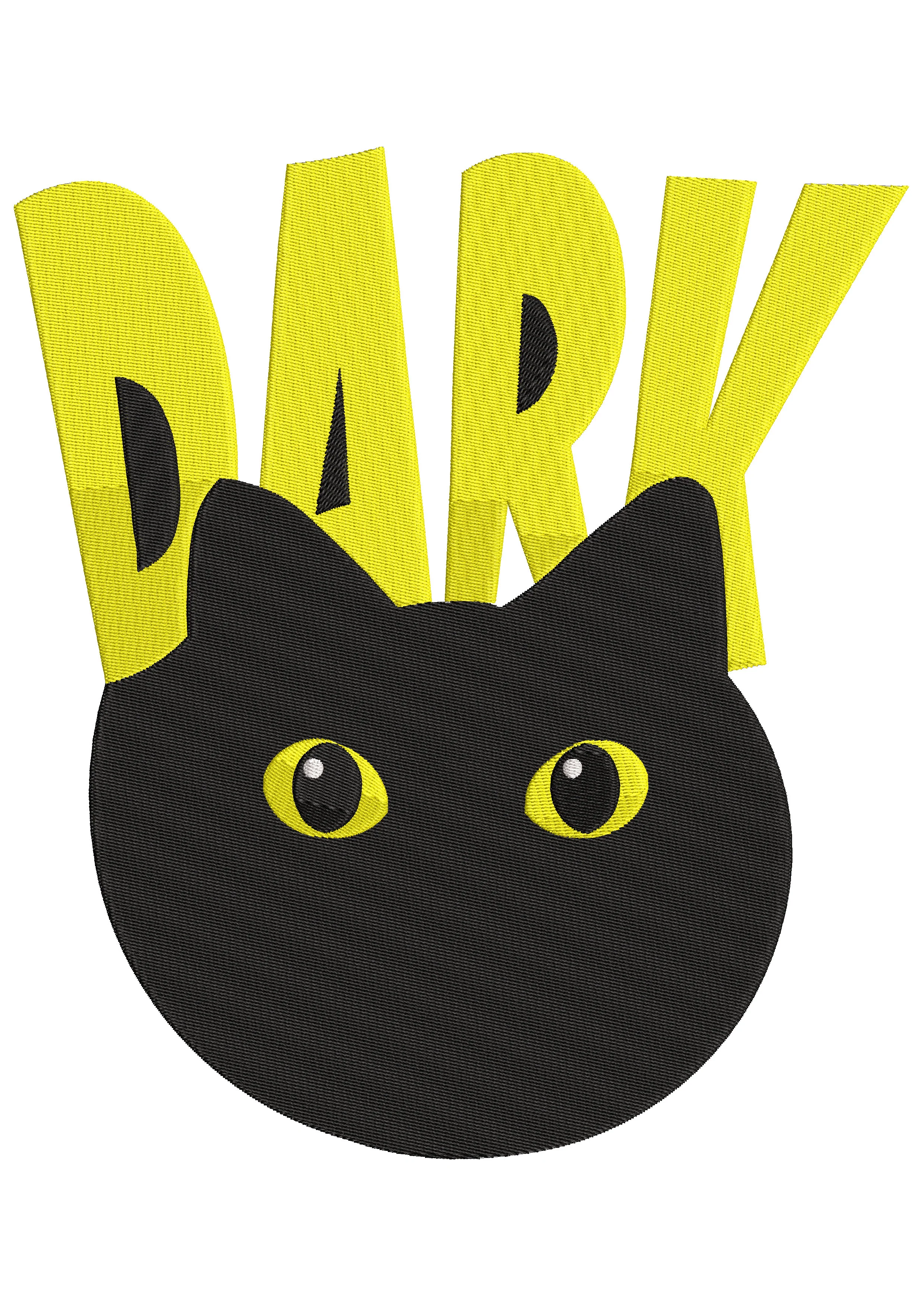 Black Cat Embroidery Design