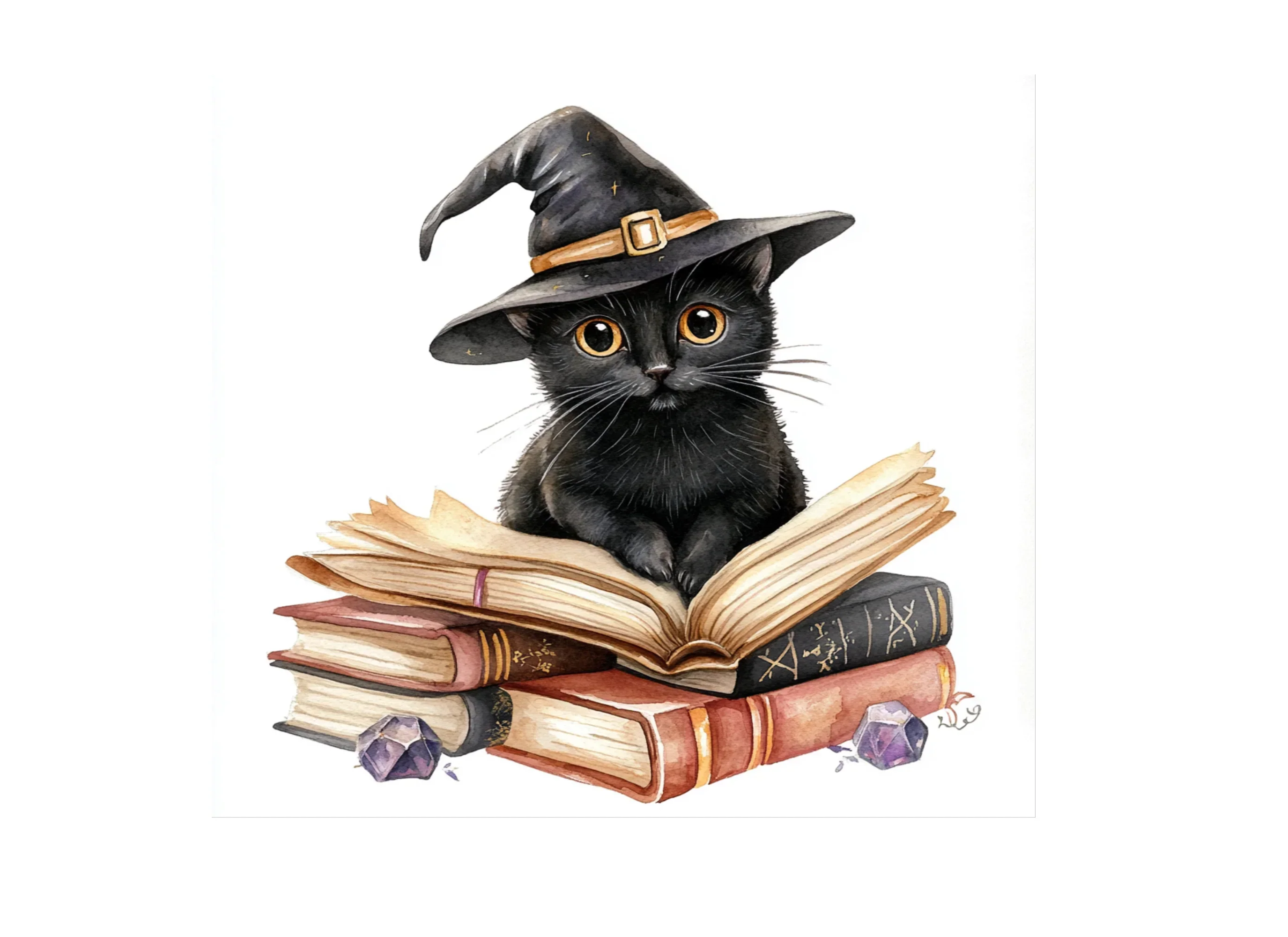 Black Cat on Books Clipart Bundle - Image 2
