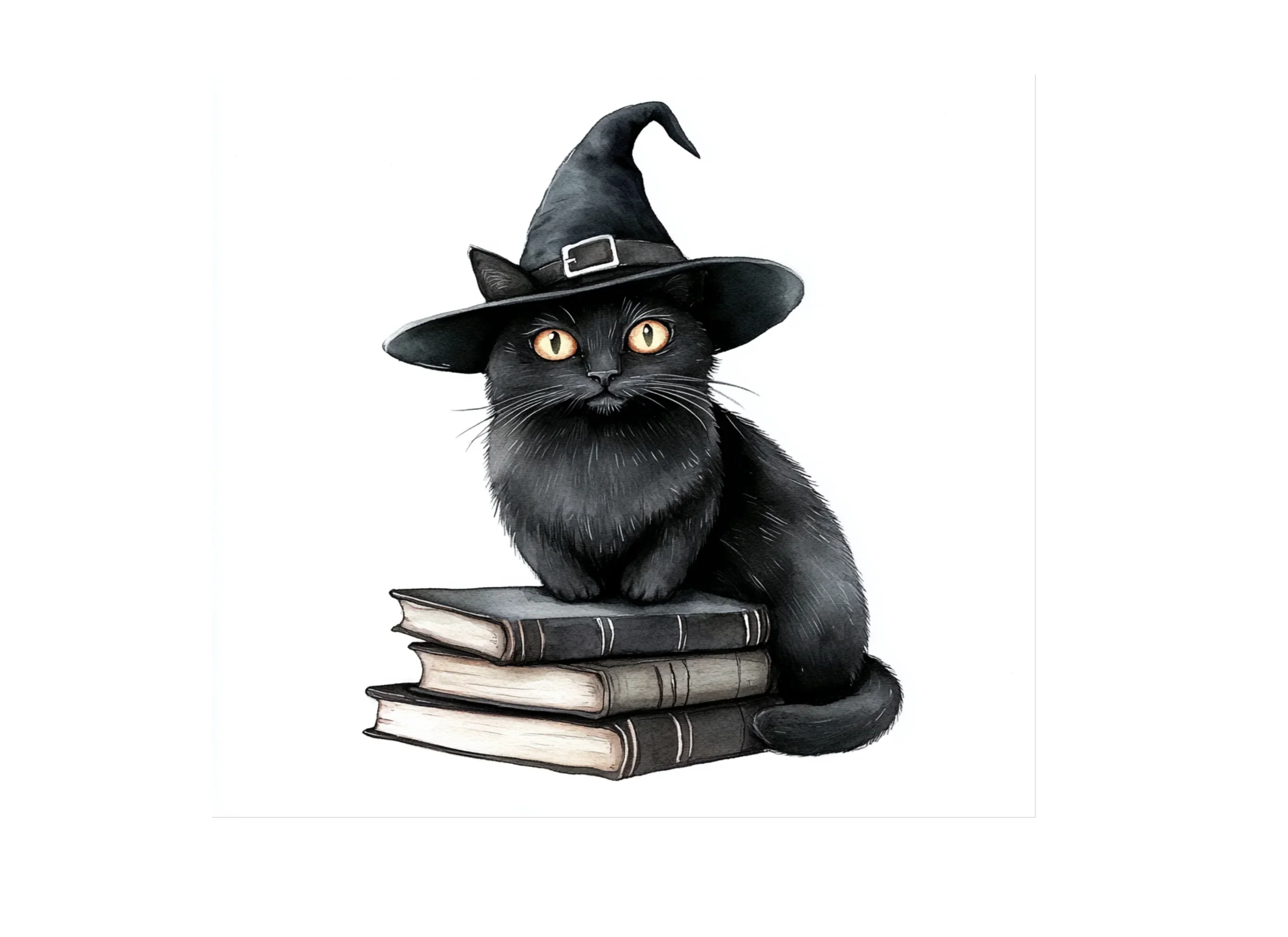 Black Cat on Books Clipart Bundle - Image 3