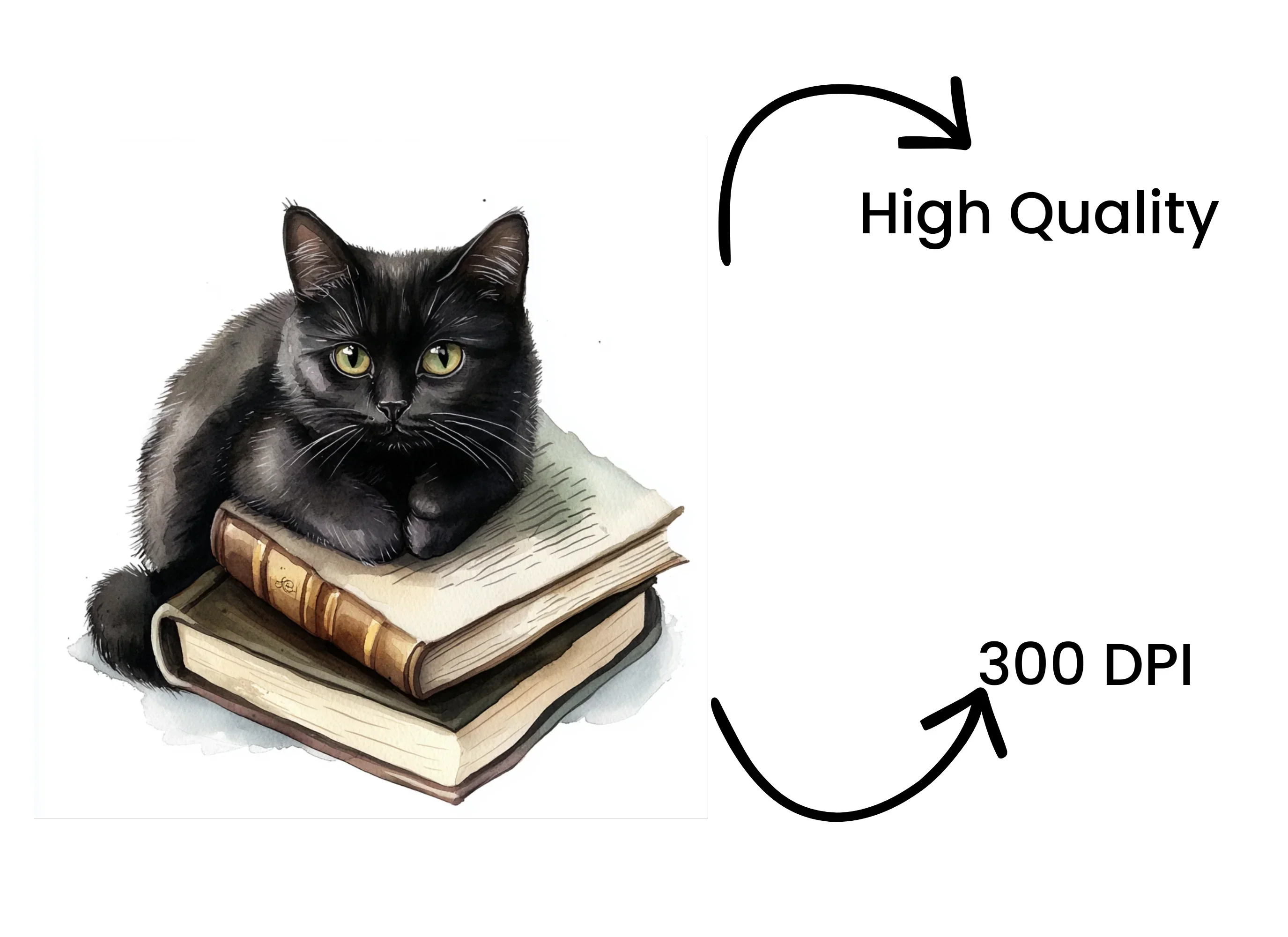 Black Cat Witchy Book Clipart Bundle - Image 4