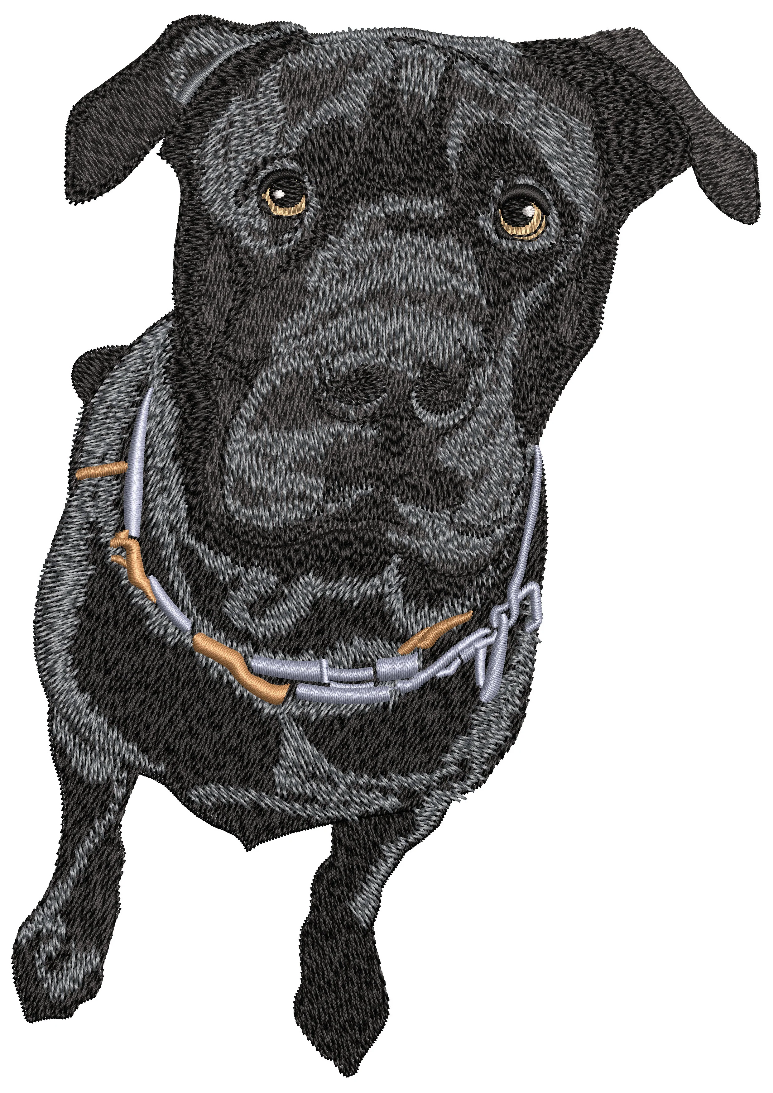 Black Dog Embroidery Design