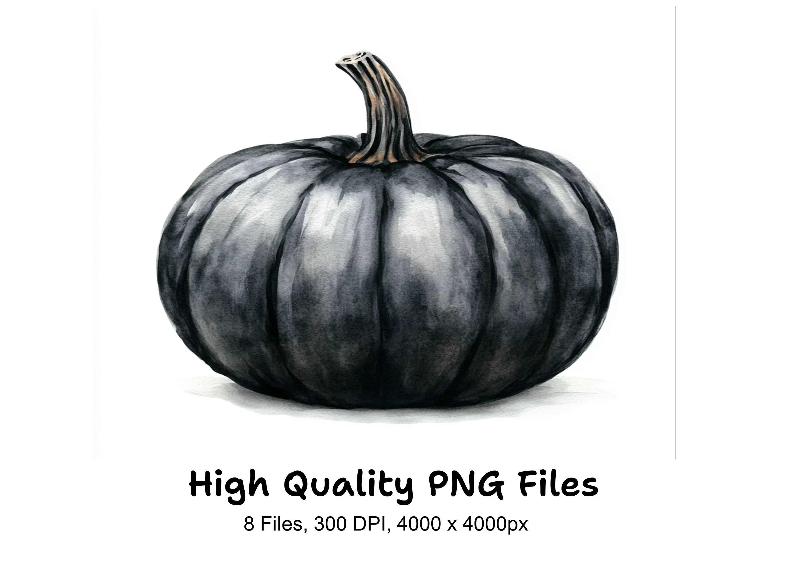 Black Pumpkins Clipart Bundle