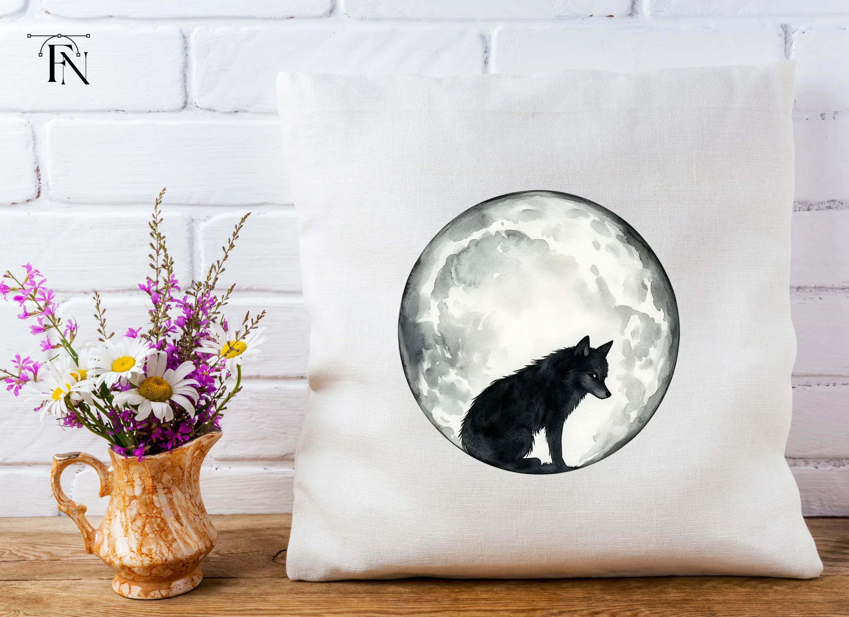 Black Wolf Moon Clipart Bundle - Image 5