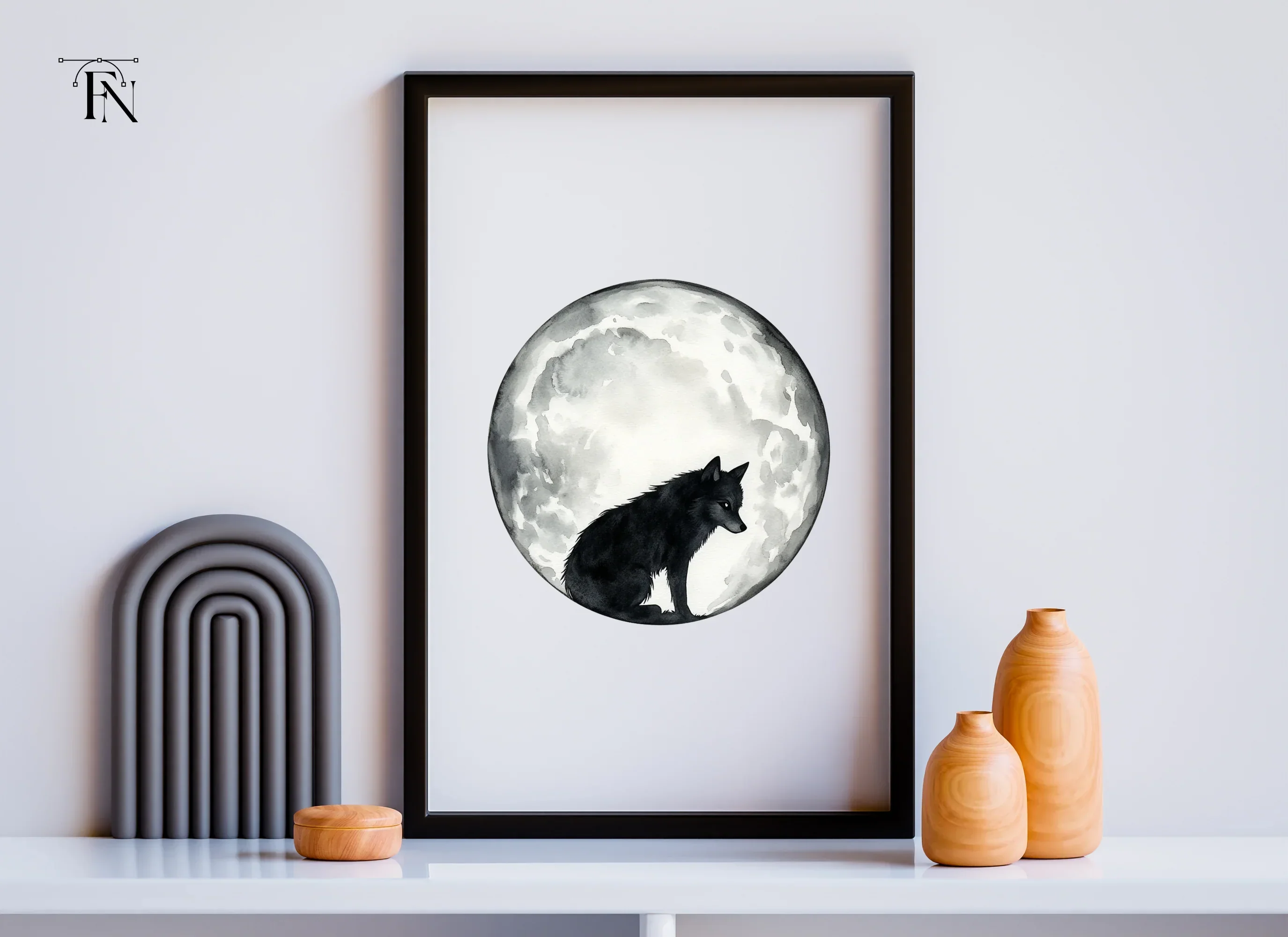 Black Wolf Moon Clipart Bundle - Image 6