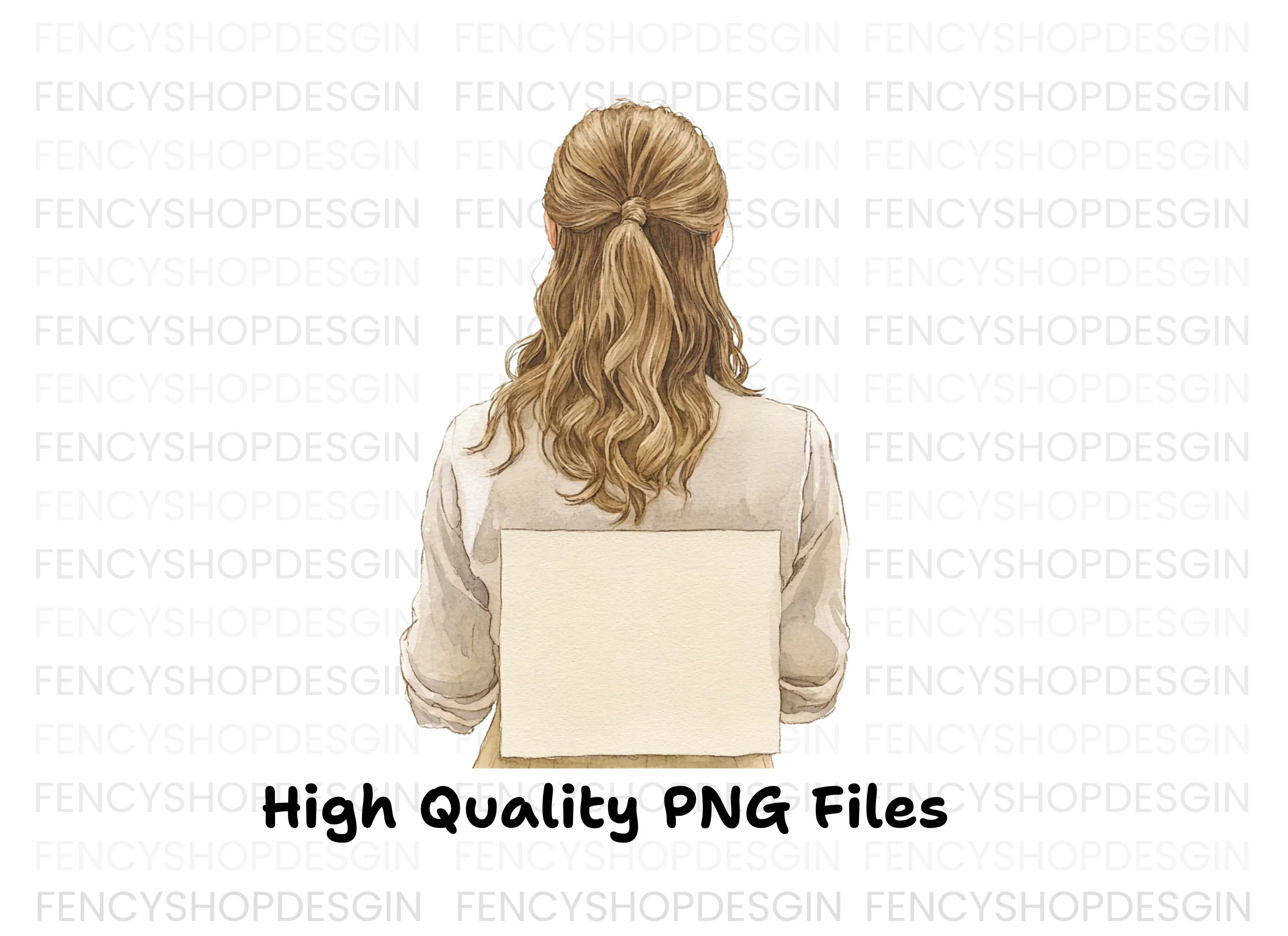 Blank Sign Woman Clipart Bundle - Image 5