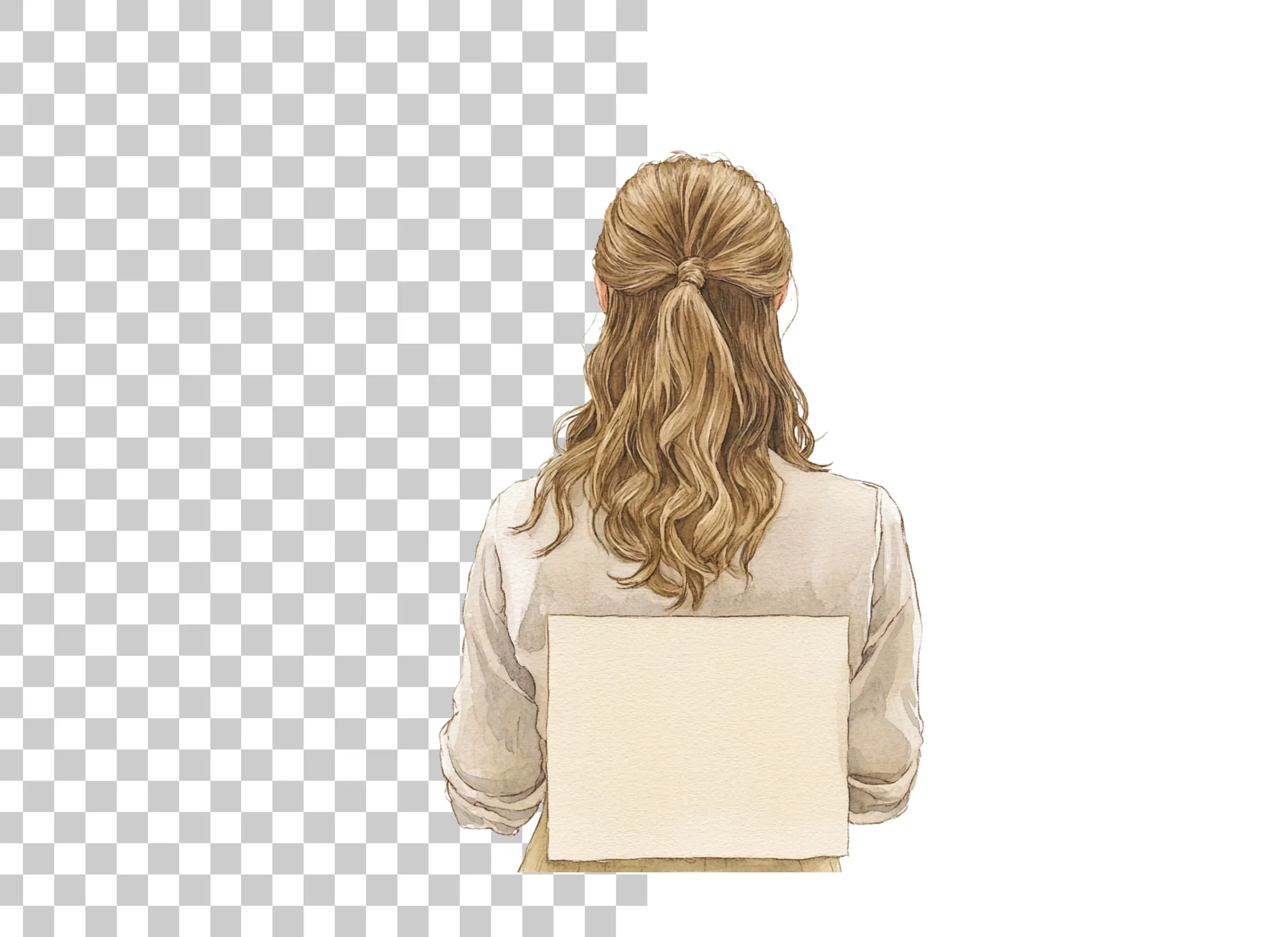Blank Sign Woman Clipart Bundle - Image 6