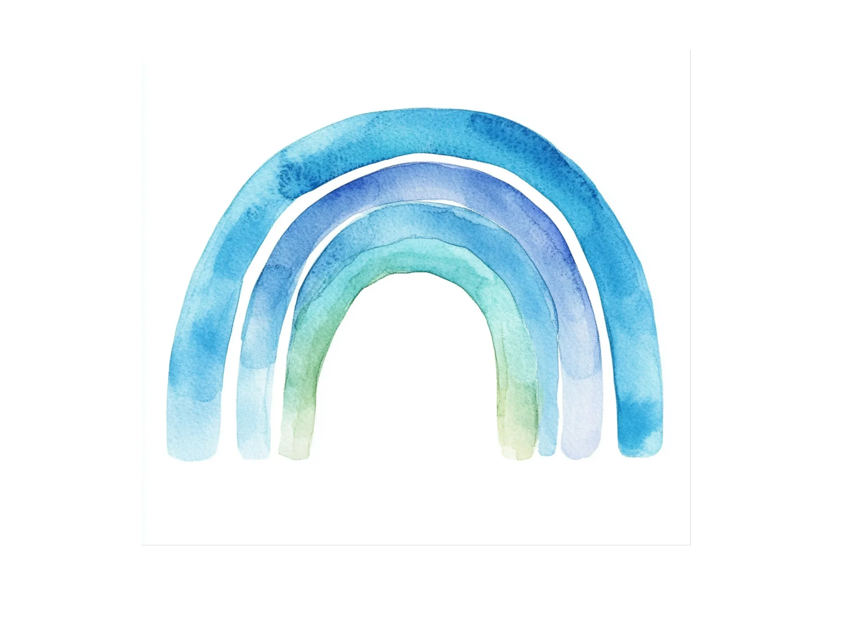Blue and Pastel Rainbow Clipart Bundle - Image 2