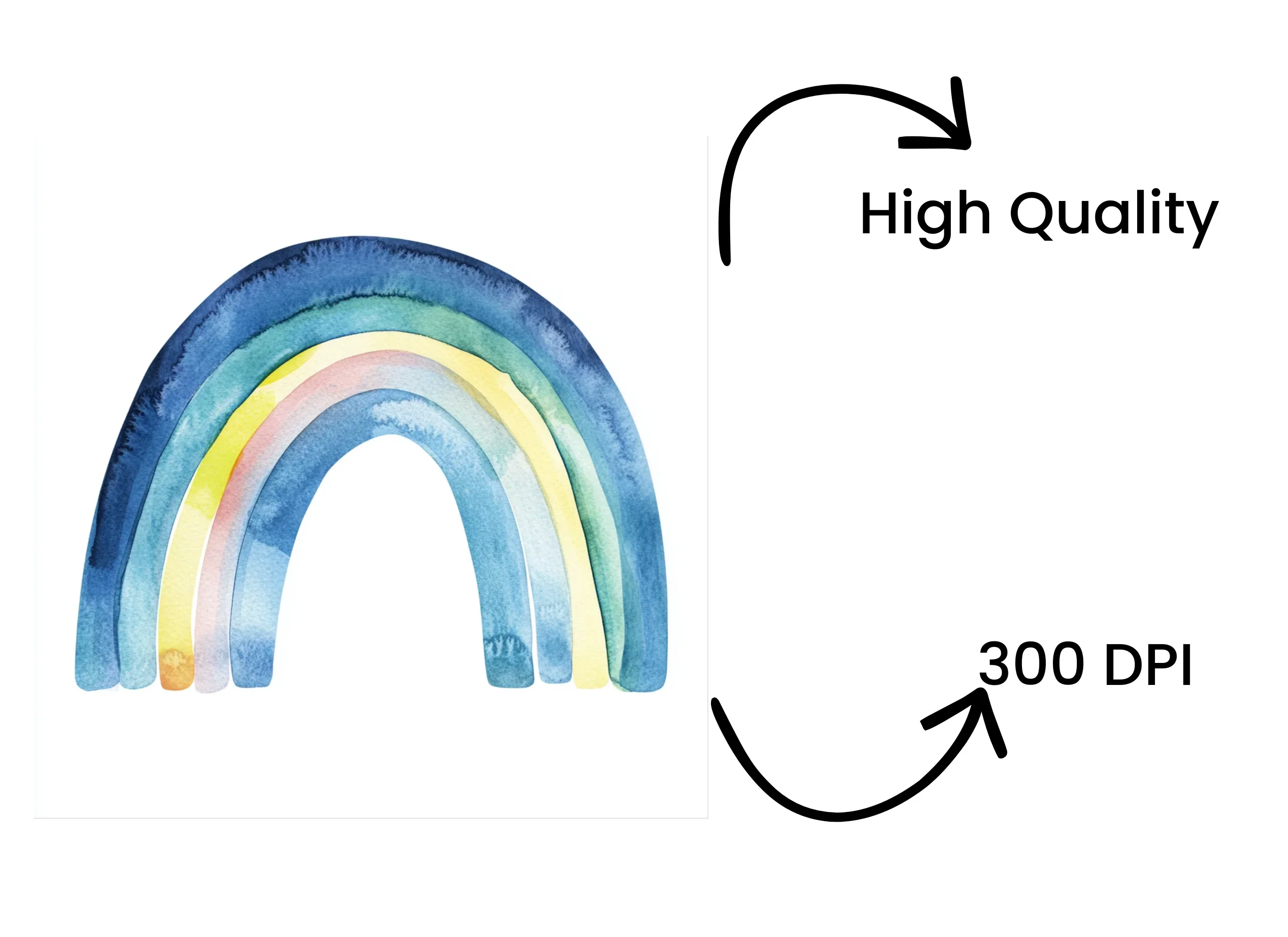 Blue and Pastel Rainbow Clipart Bundle - Image 4