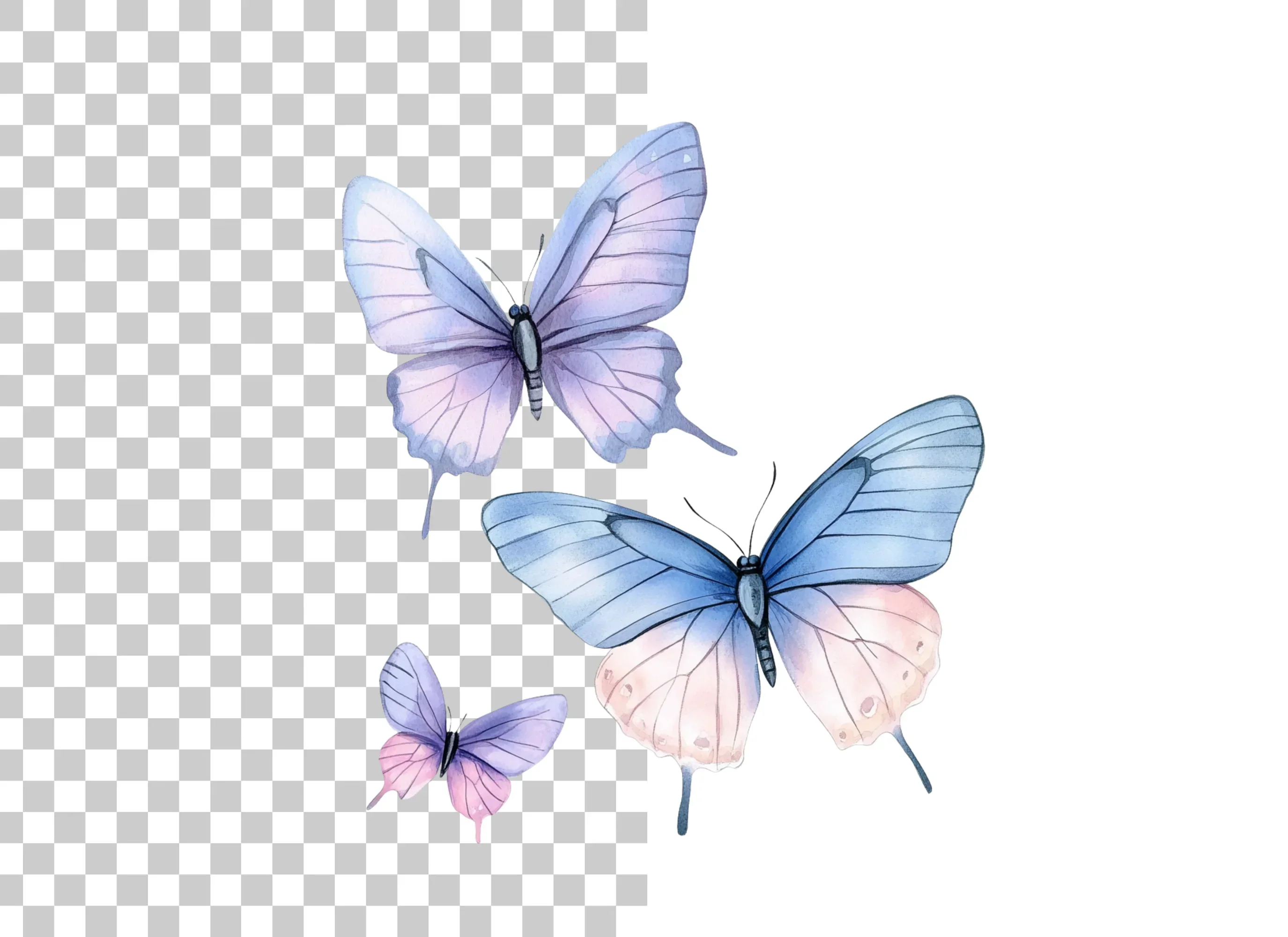Blue and Purple Butterfly Clipart Bundle - Image 2