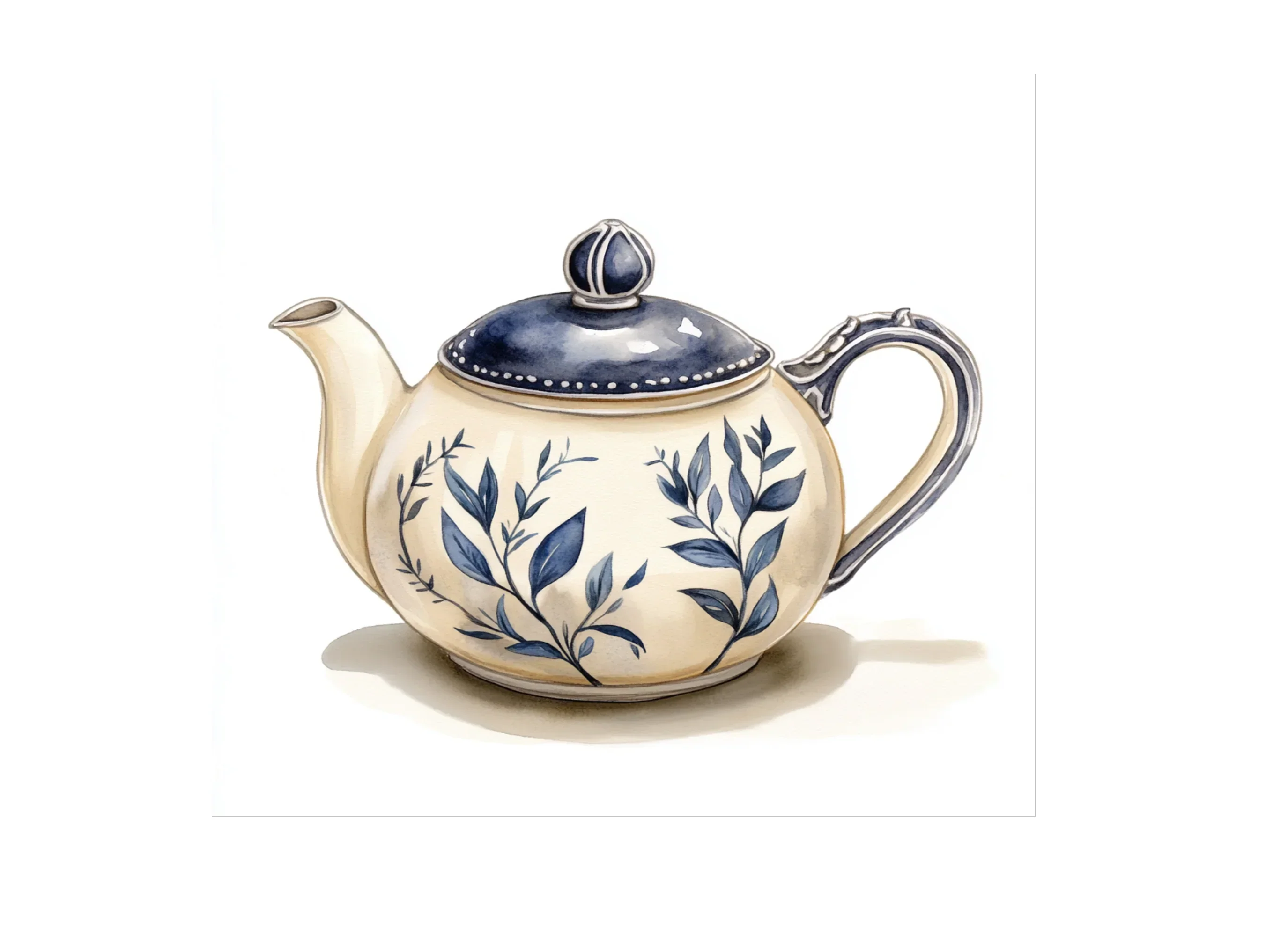 Blue and White Floral Teapots Clipart Bundle - Image 2