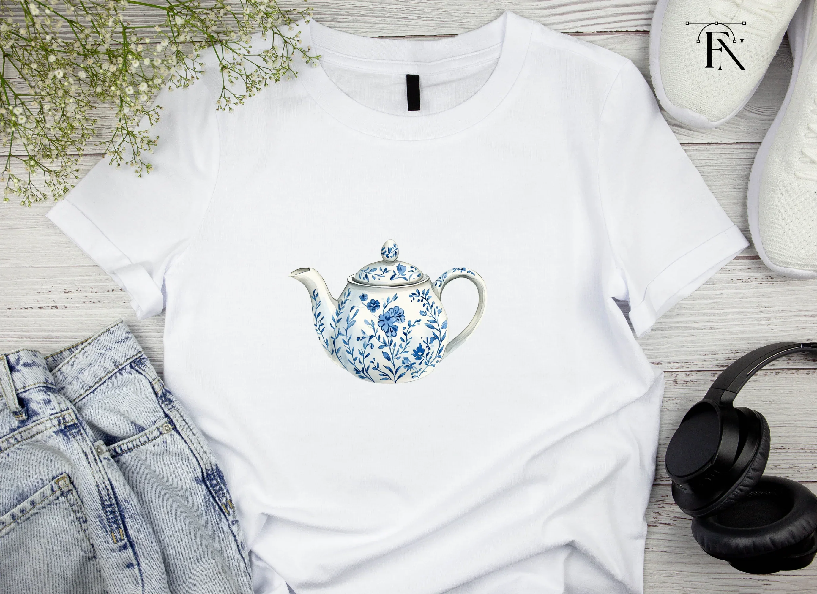 Blue and White Teapots Clipart Bundle - Image 5