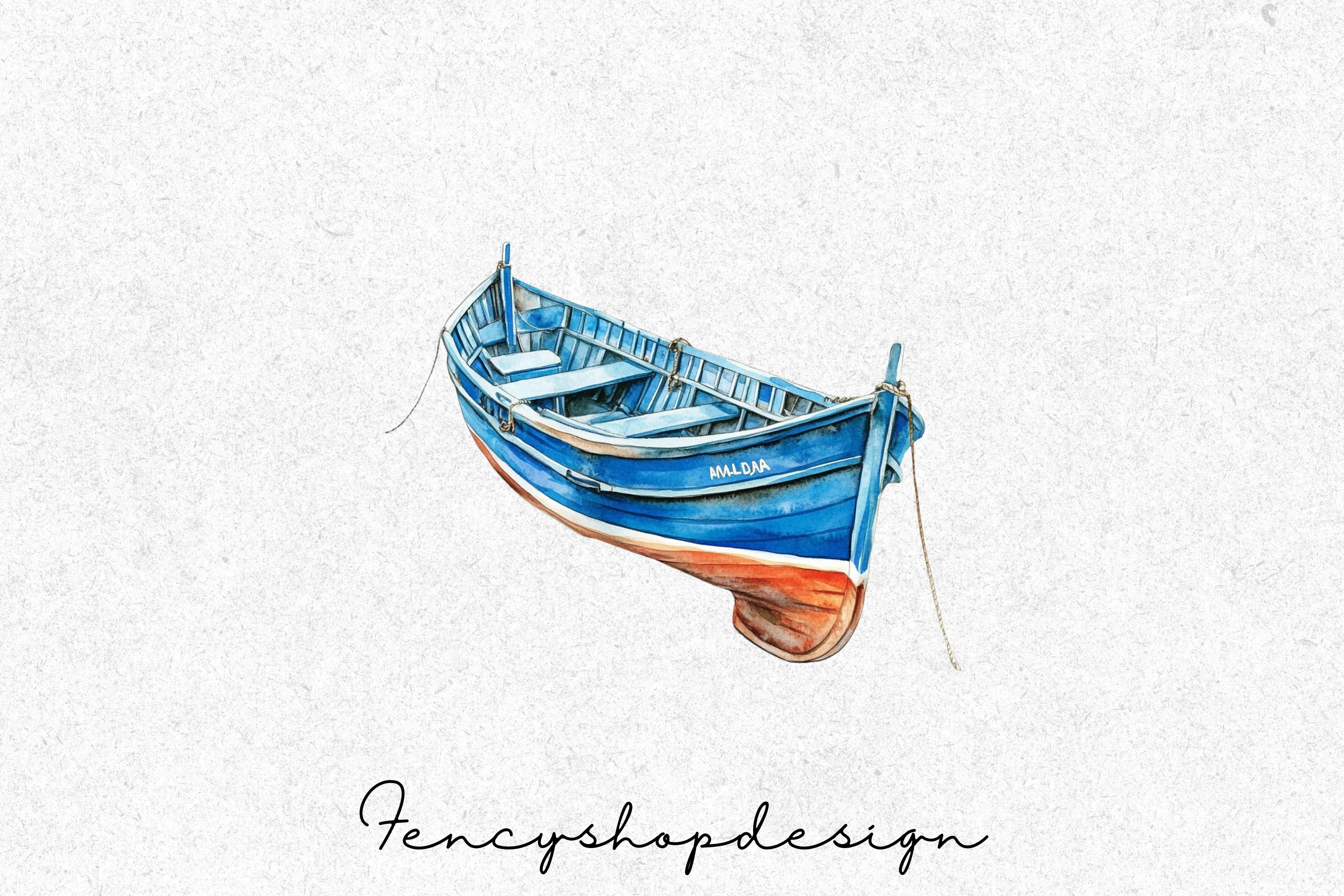 Blue Boats Clipart Bundle - Image 3