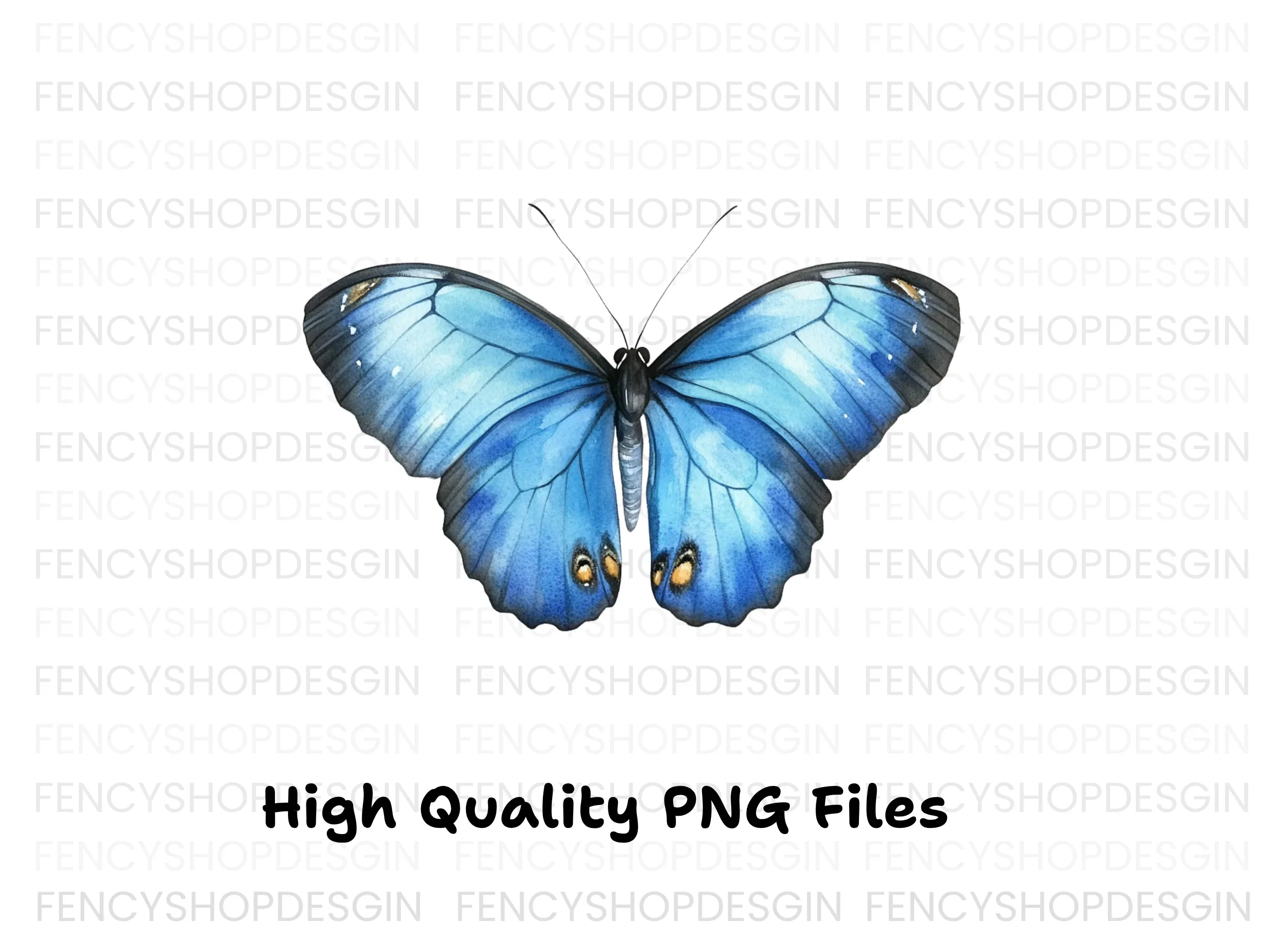 Blue Butterfly Clipart Bundle - Image 3