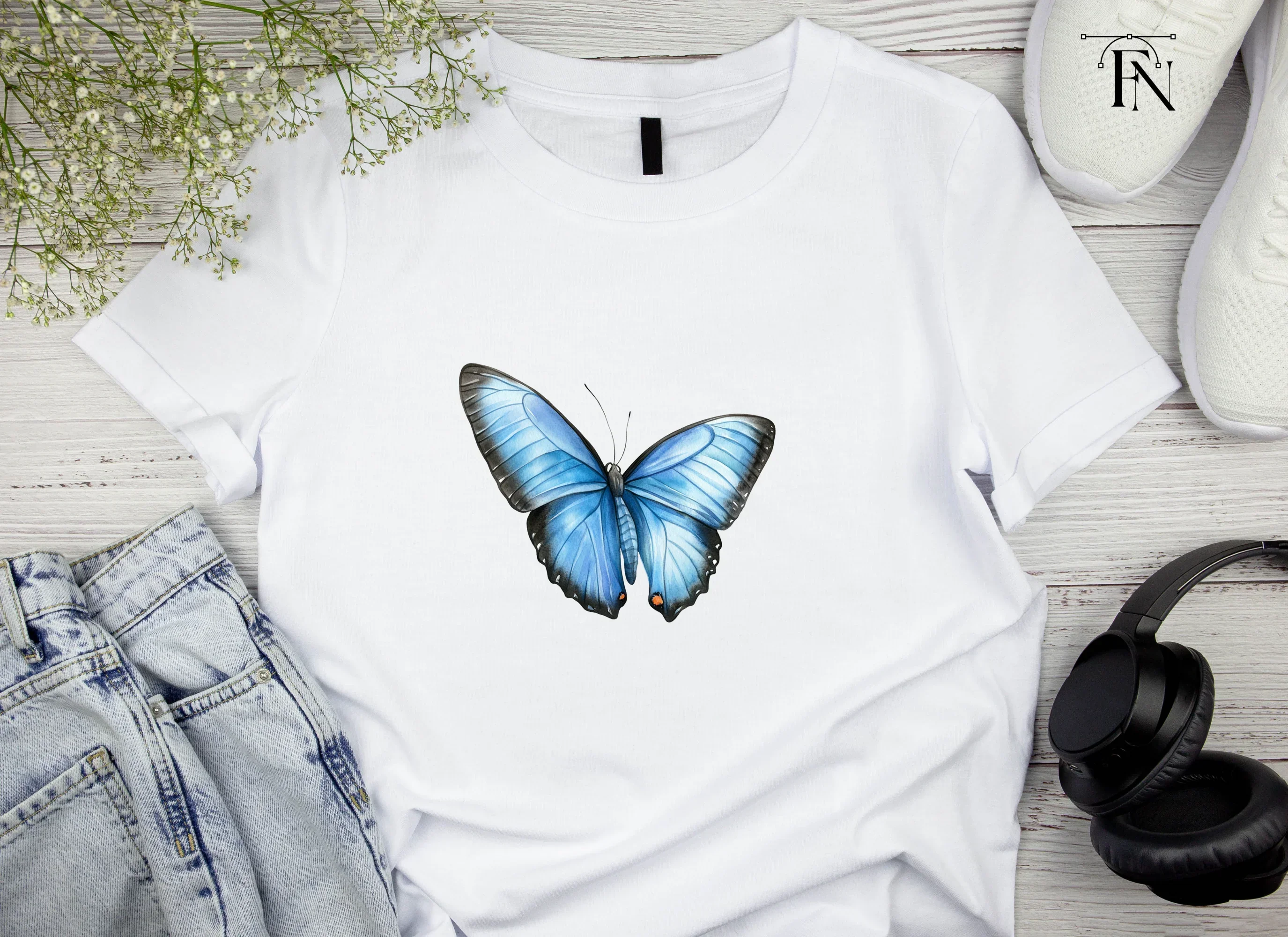 Blue Butterfly Clipart Bundle - Image 4