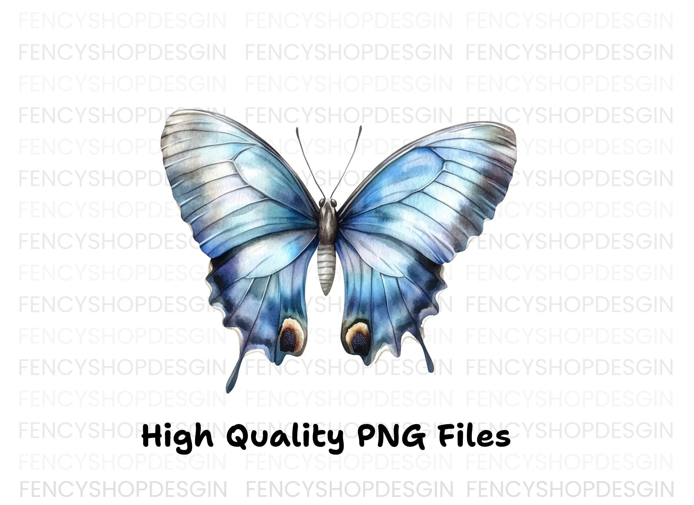 Blue Butterfly Clipart Bundle - Image 3