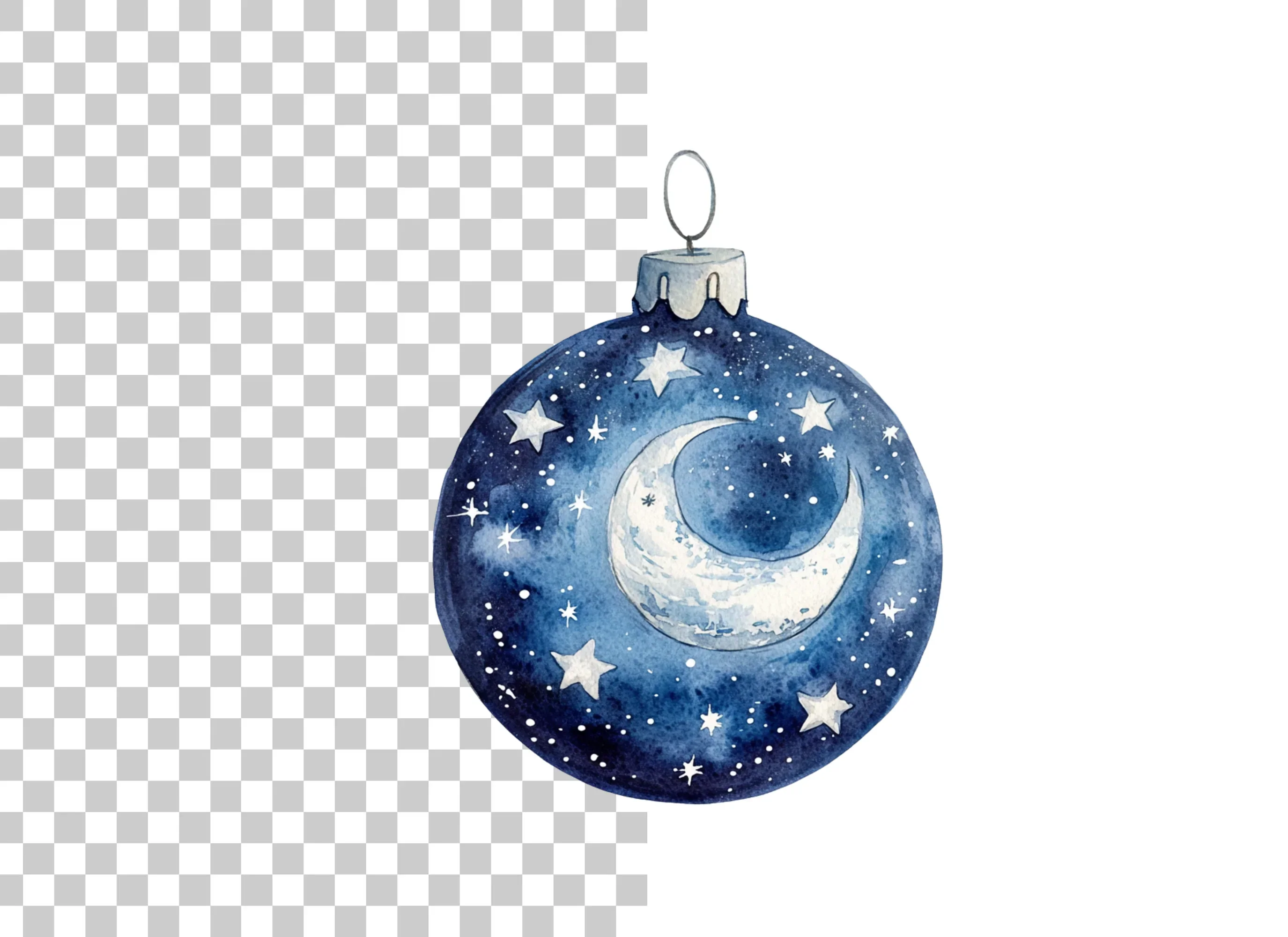 Blue Christmas Ornaments Clipart Bundle - Image 2