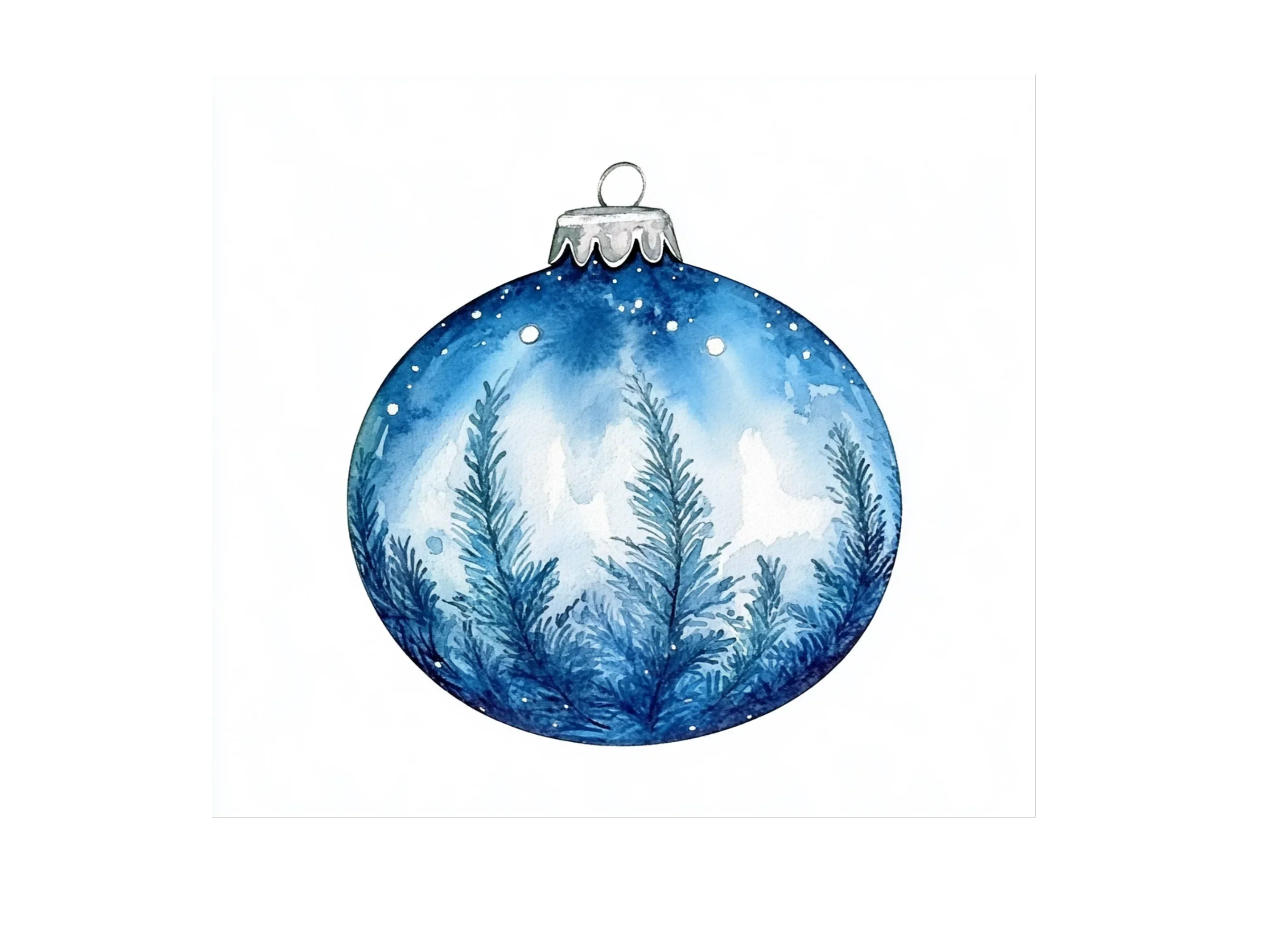 Blue Christmas Ornaments Clipart Bundle - Image 2