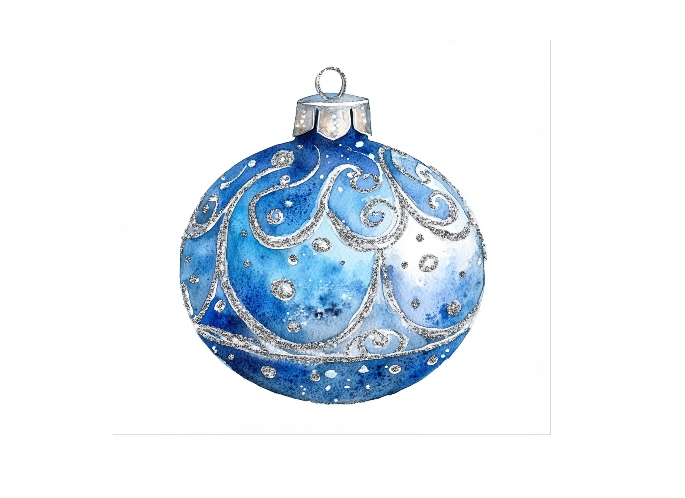 Blue Christmas Ornaments Clipart Bundle - Image 2