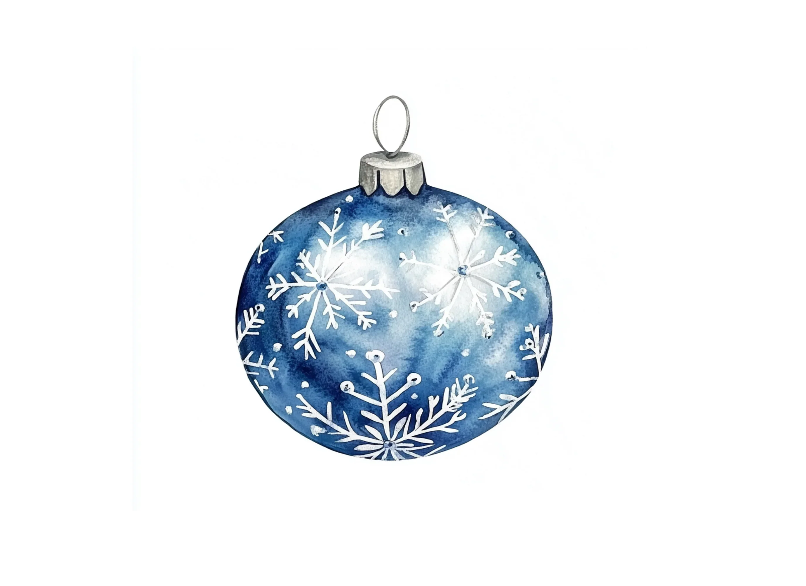 Blue Christmas Ornaments Clipart Bundle - Image 2