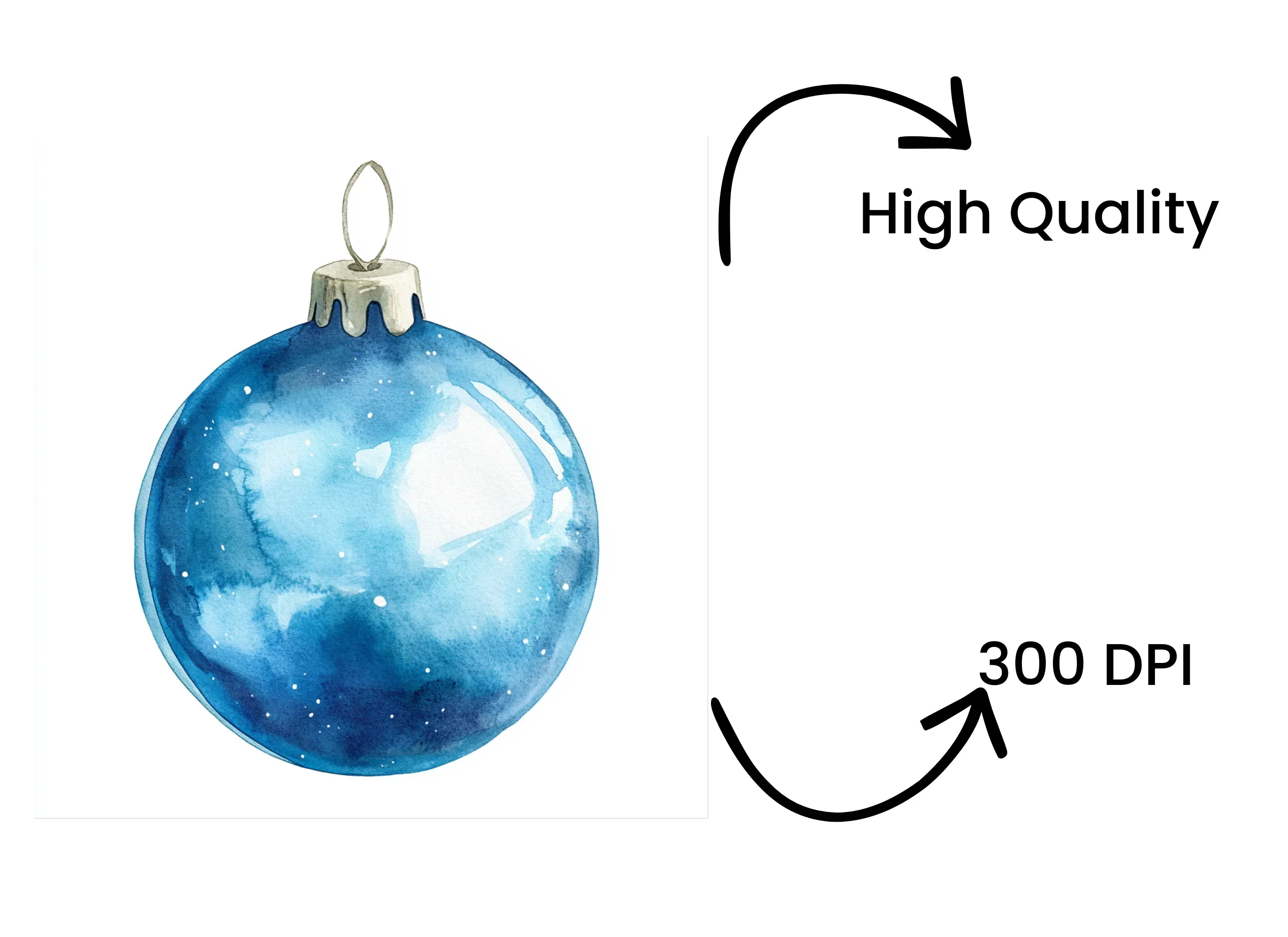 Blue Christmas Ornaments Clipart Bundle - Image 4