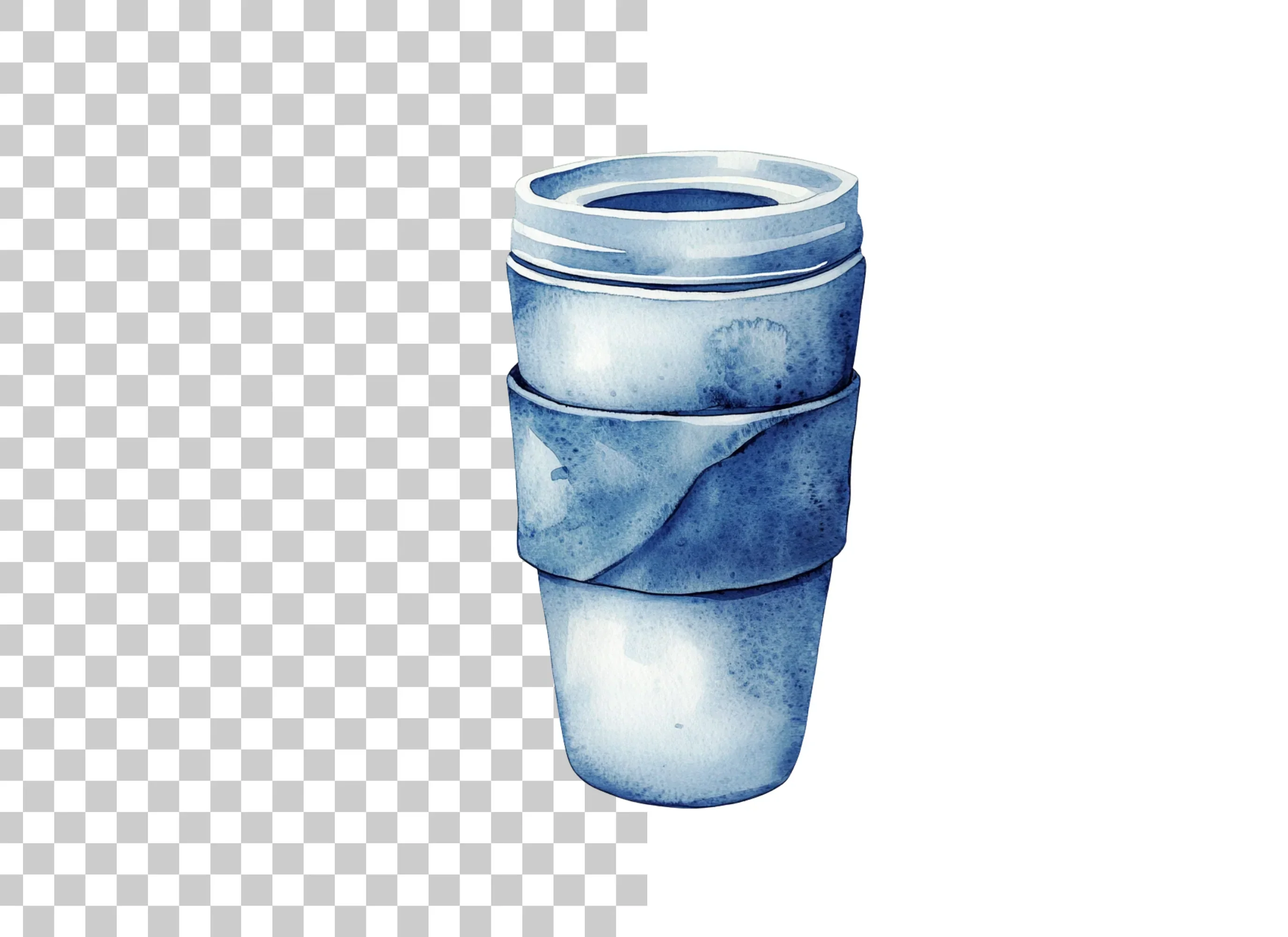 Blue Coffee Cup Clipart Bundle - Image 2