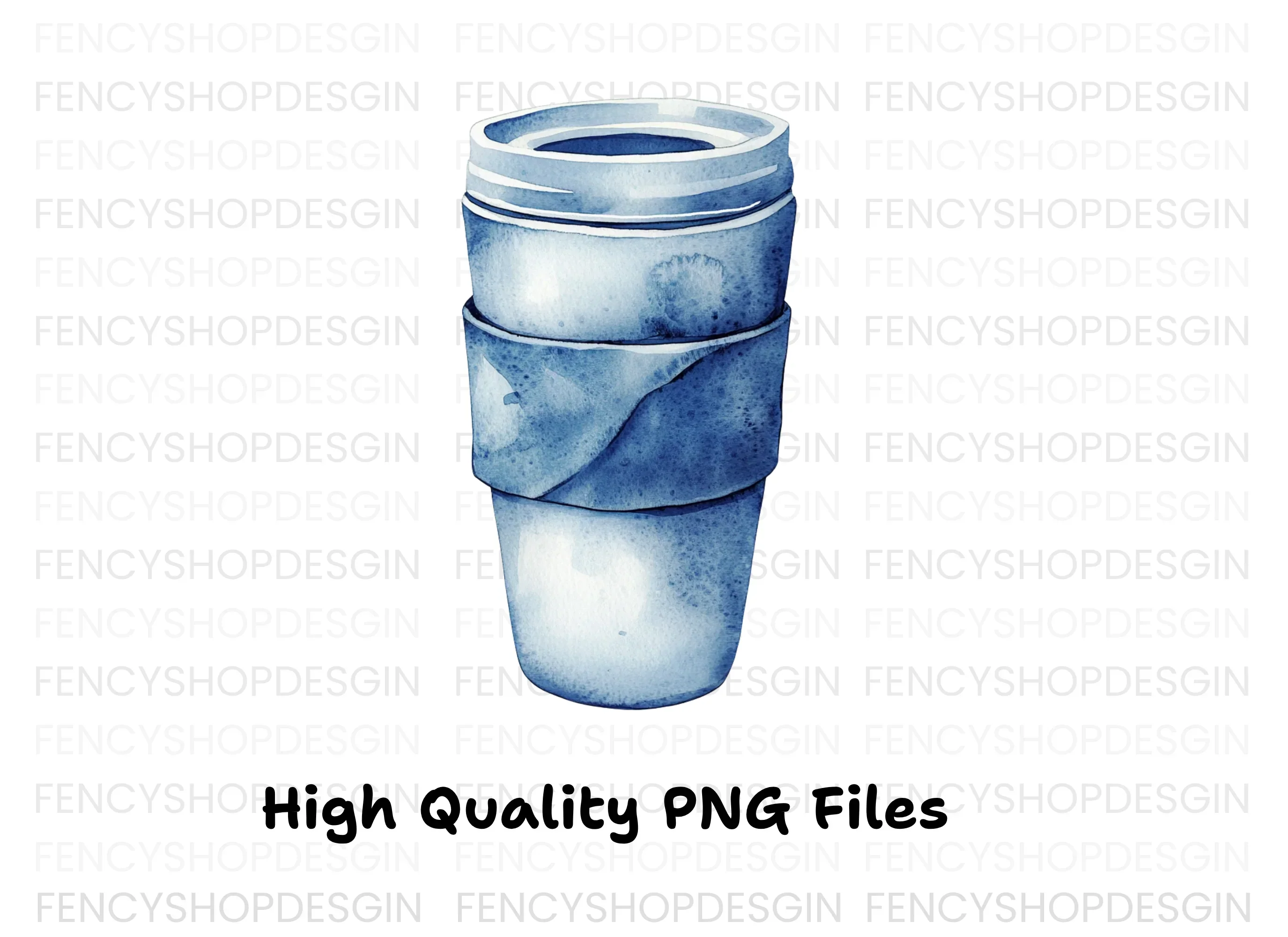 Blue Coffee Cup Clipart Bundle - Image 3
