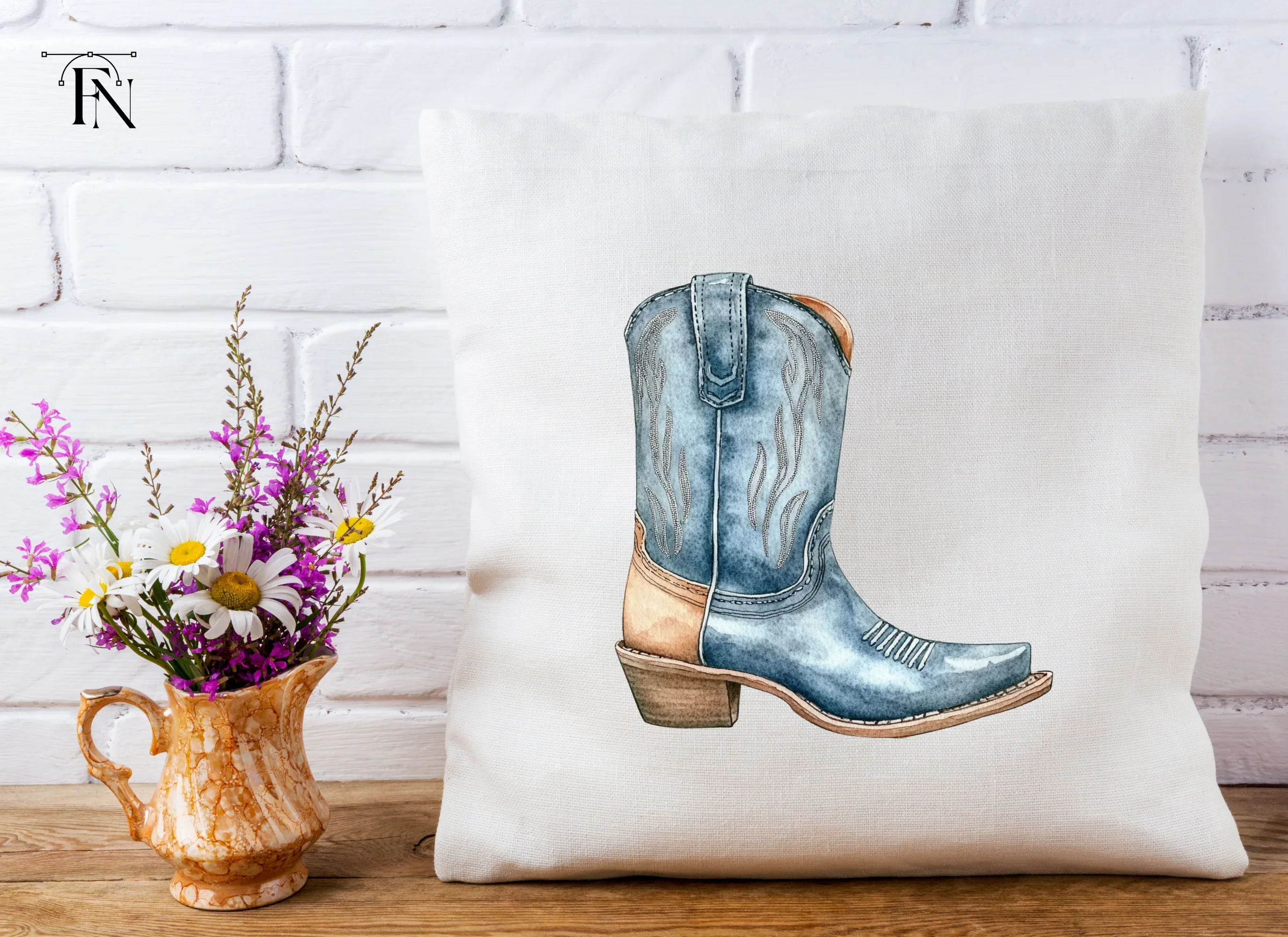 Blue Cowboy Boots Clipart Bundle - Image 5