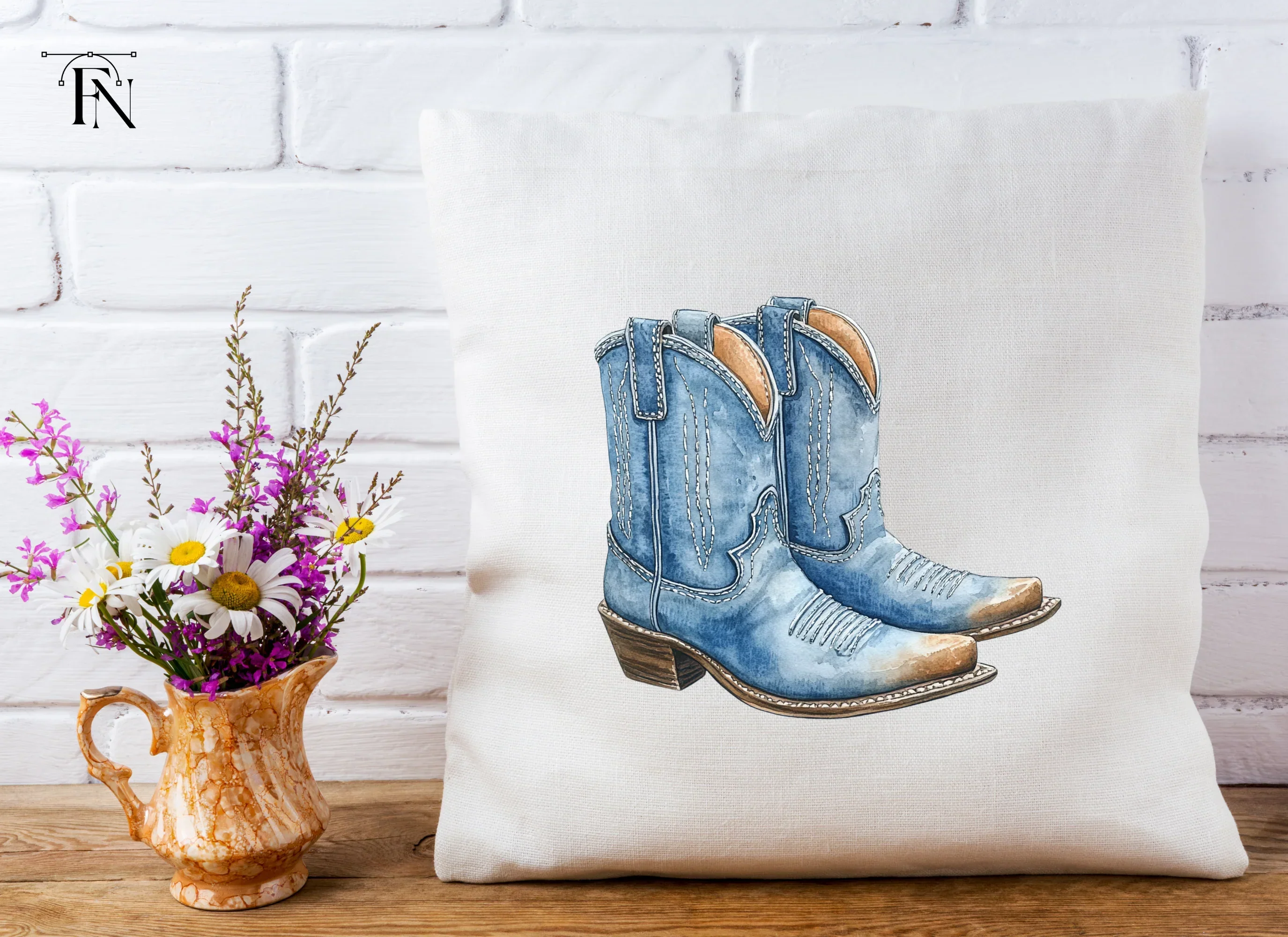 Blue Cowboy Boots Clipart Bundle - Image 5