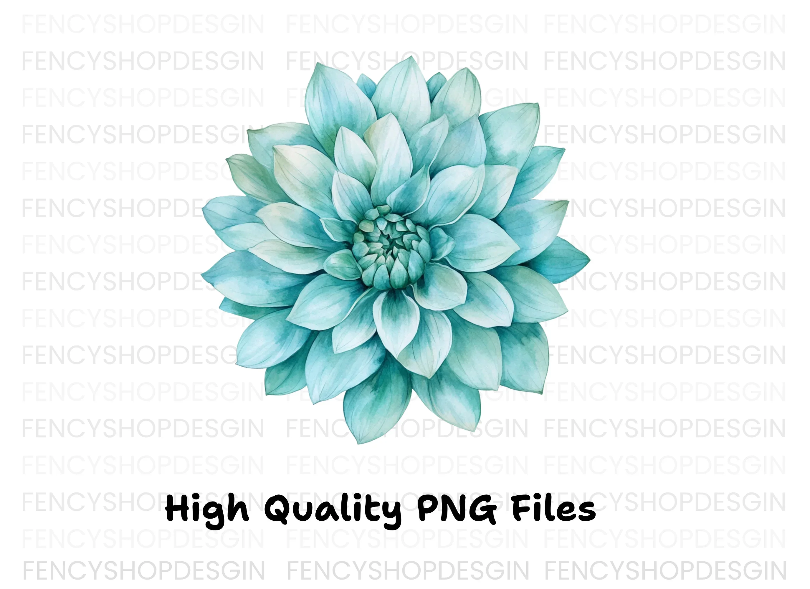 Blue Dahlia Flower Clipart Bundle - Image 2