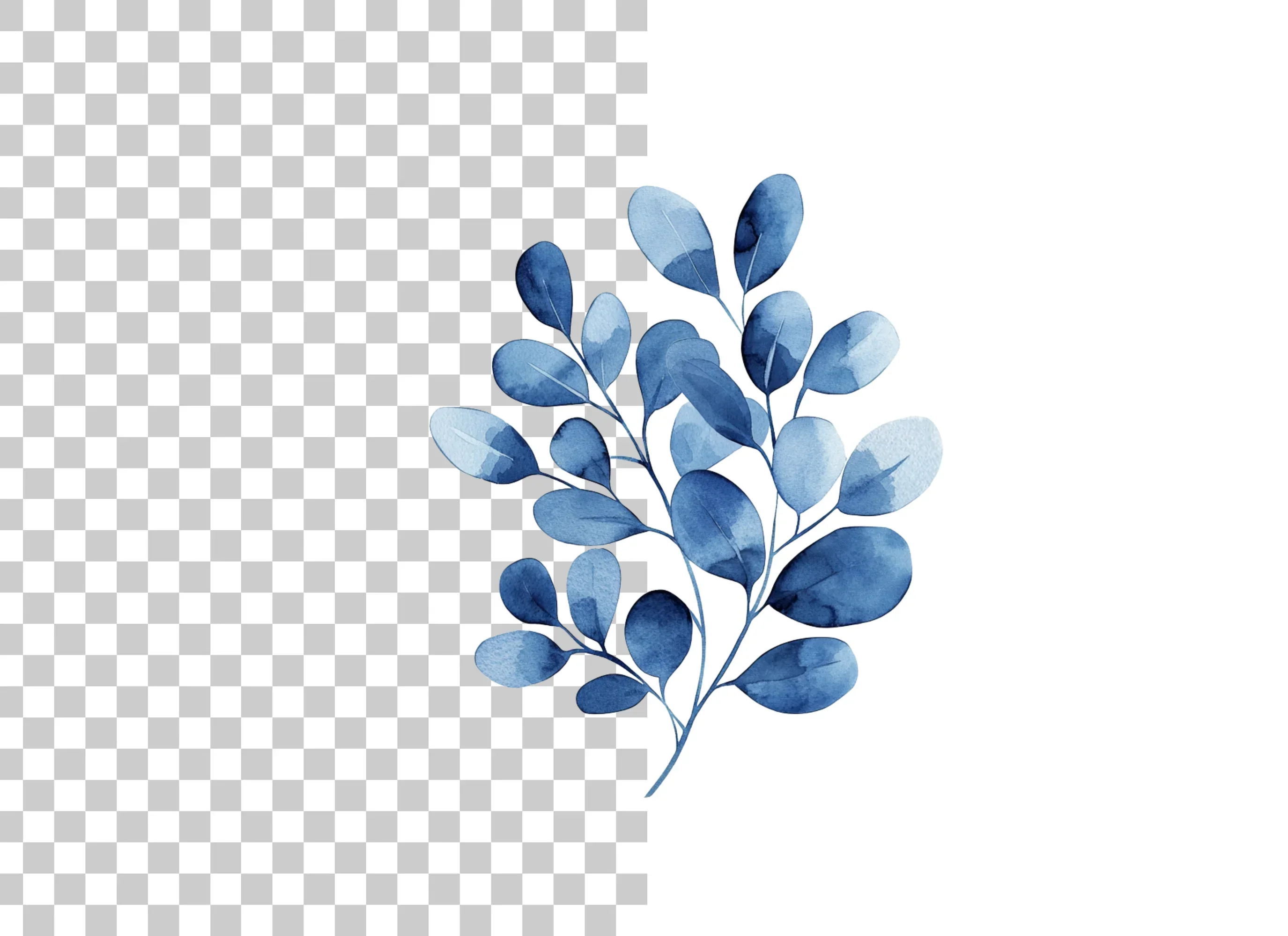Blue Eucalyptus Leaves Clipart Bundle - Image 2