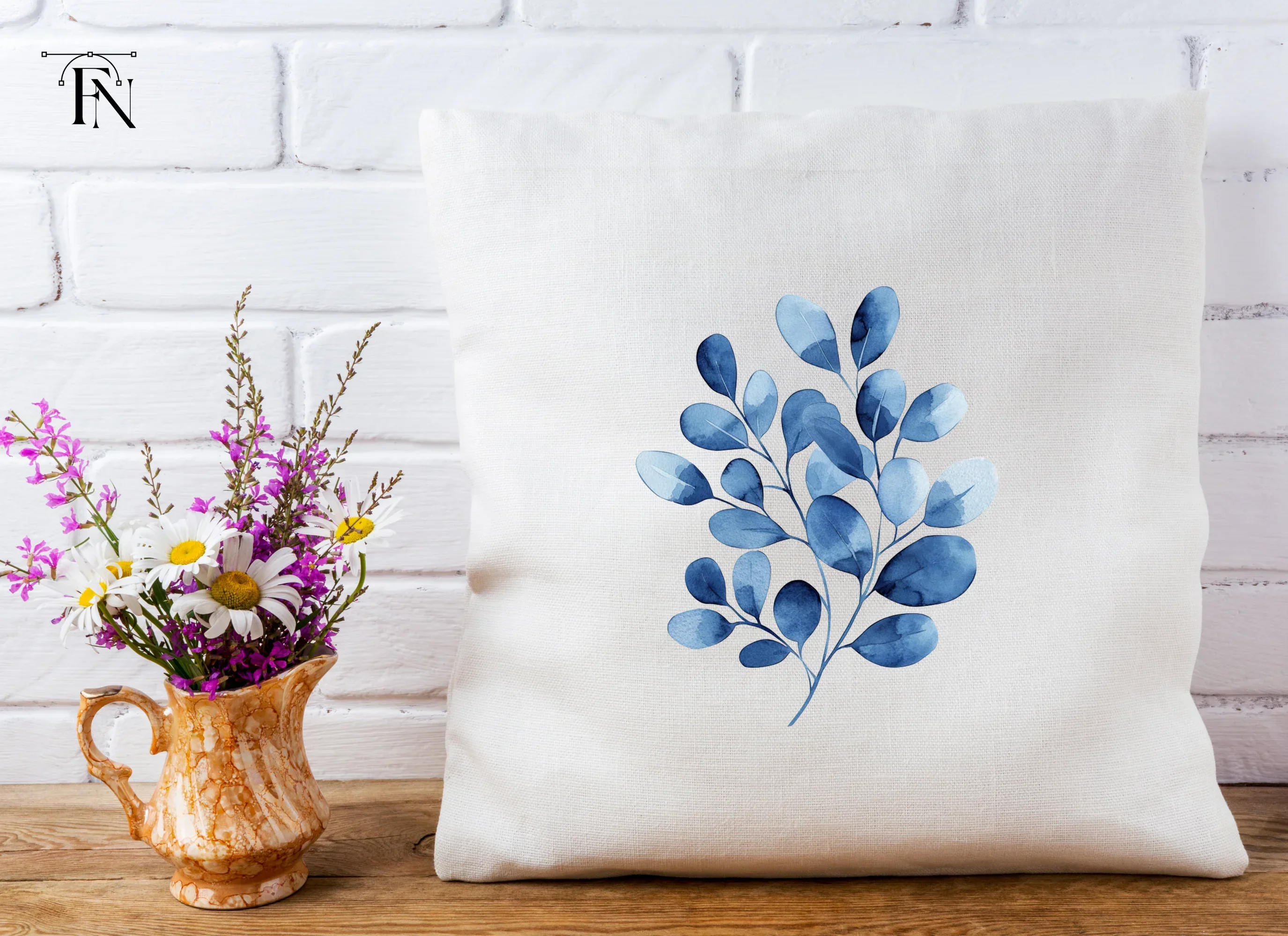 Blue Eucalyptus Leaves Clipart Bundle - Image 5