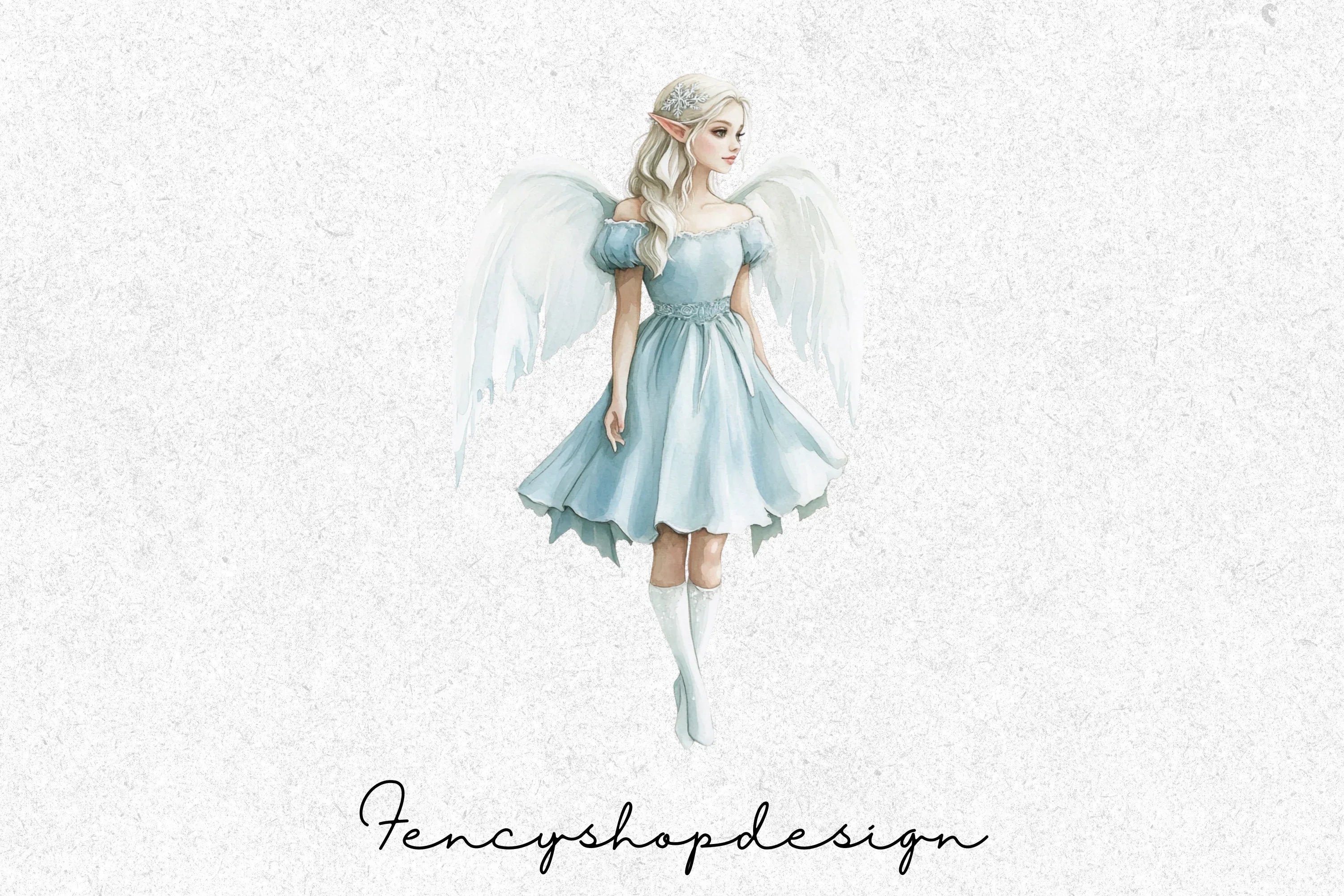 Blue Fairy Clipart Bundle - Image 6