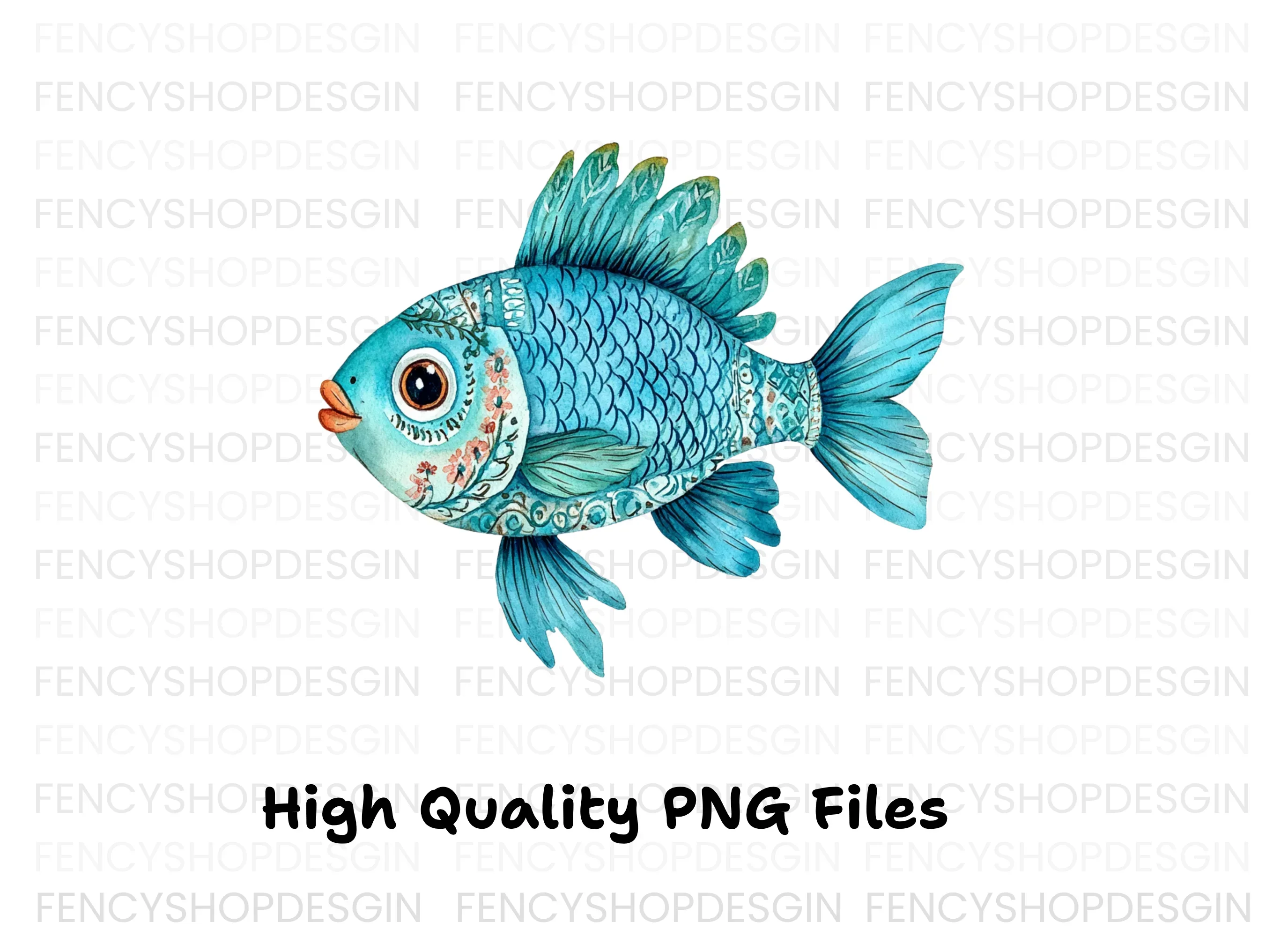 Blue Fish Clipart Bundle - Image 4