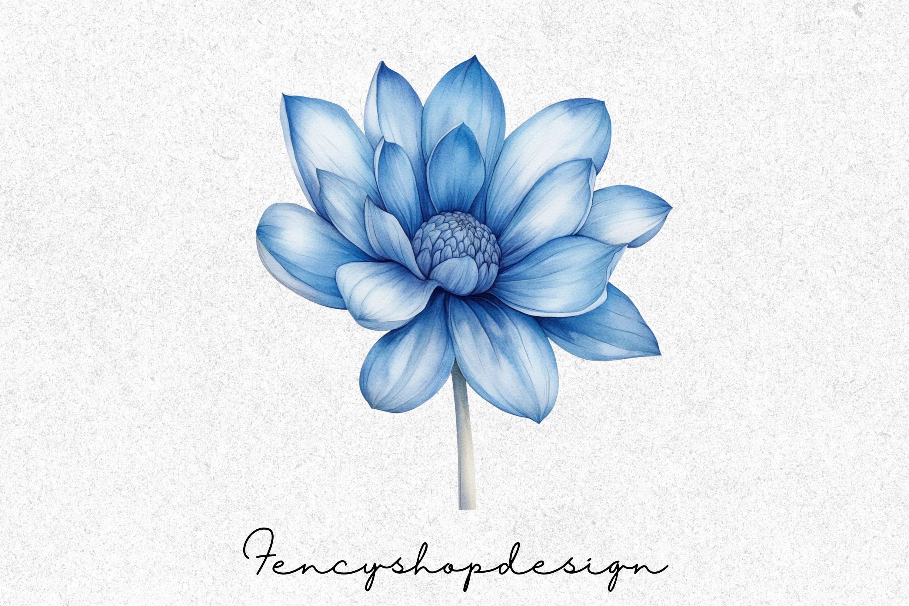 Blue Floral Clipart Bundle - Image 6