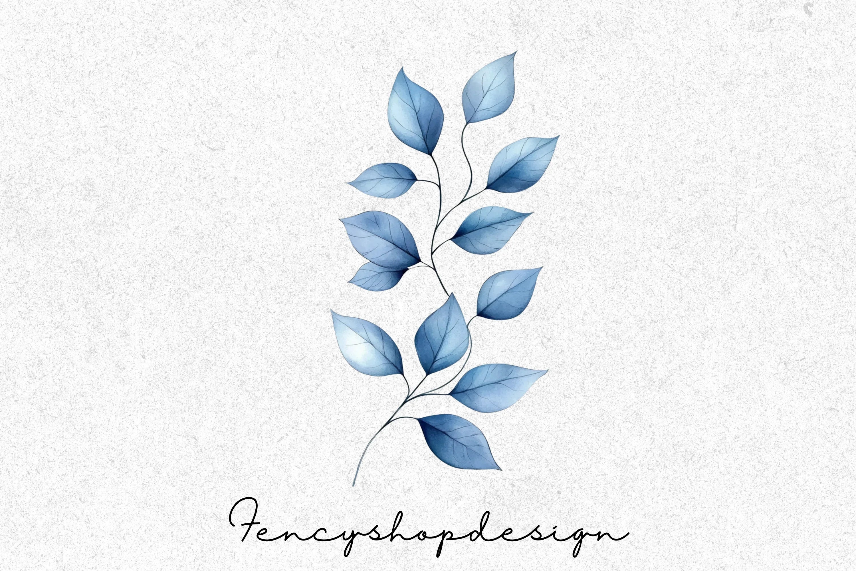 Blue Floral Clipart Bundle - Image 4