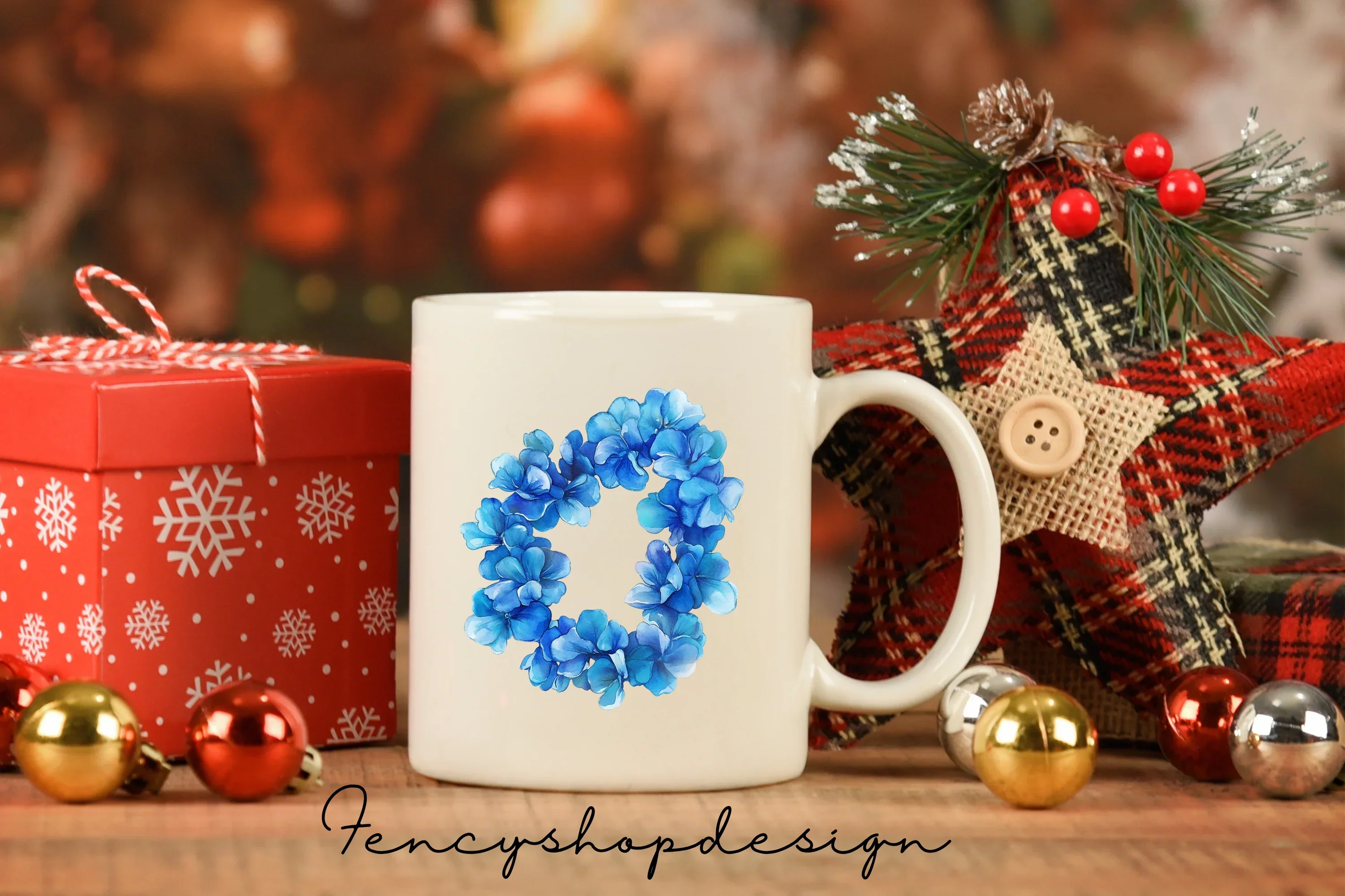 Blue Floral Clipart Bundle - Image 7