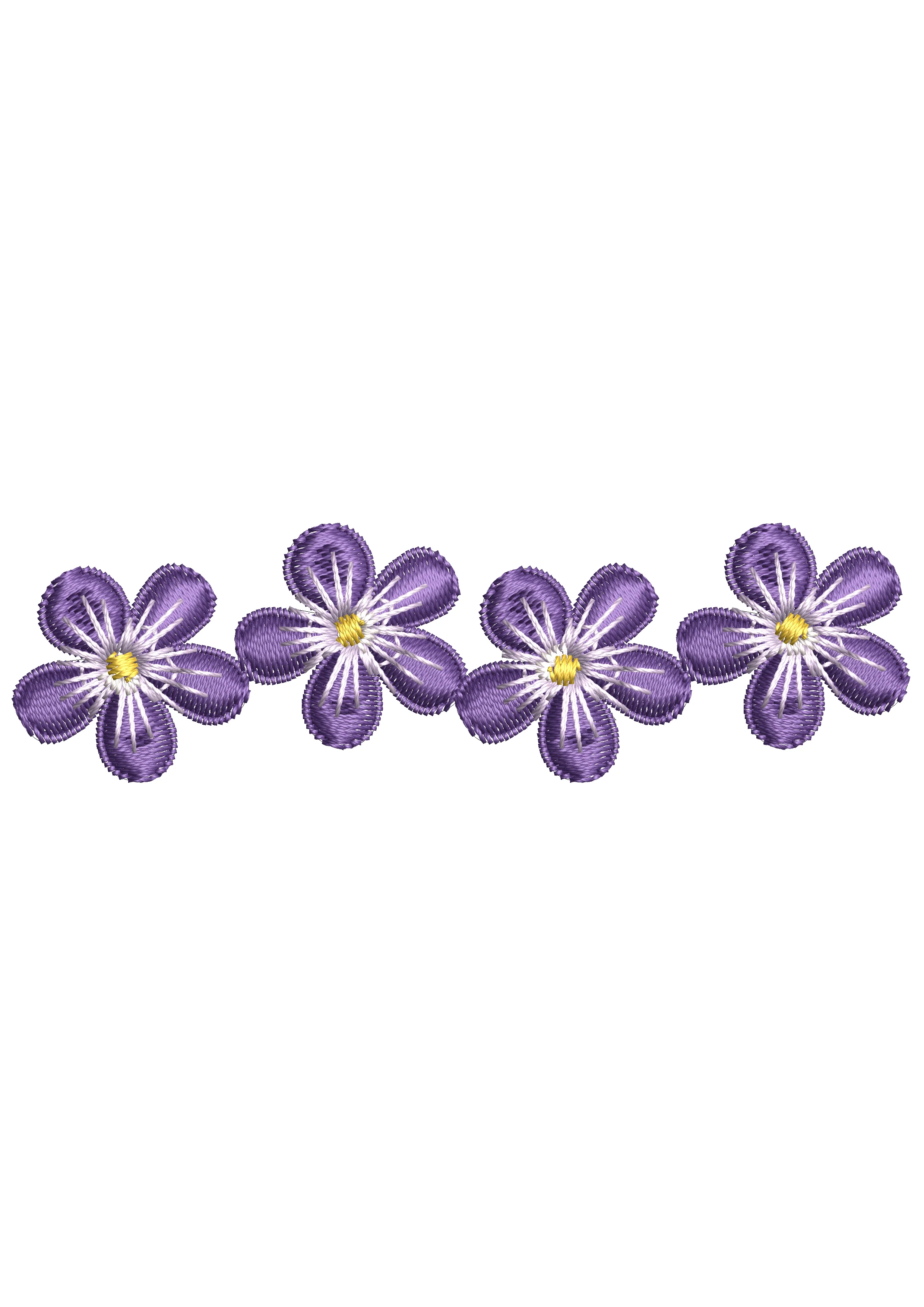 Blue Flower Embroidery Design