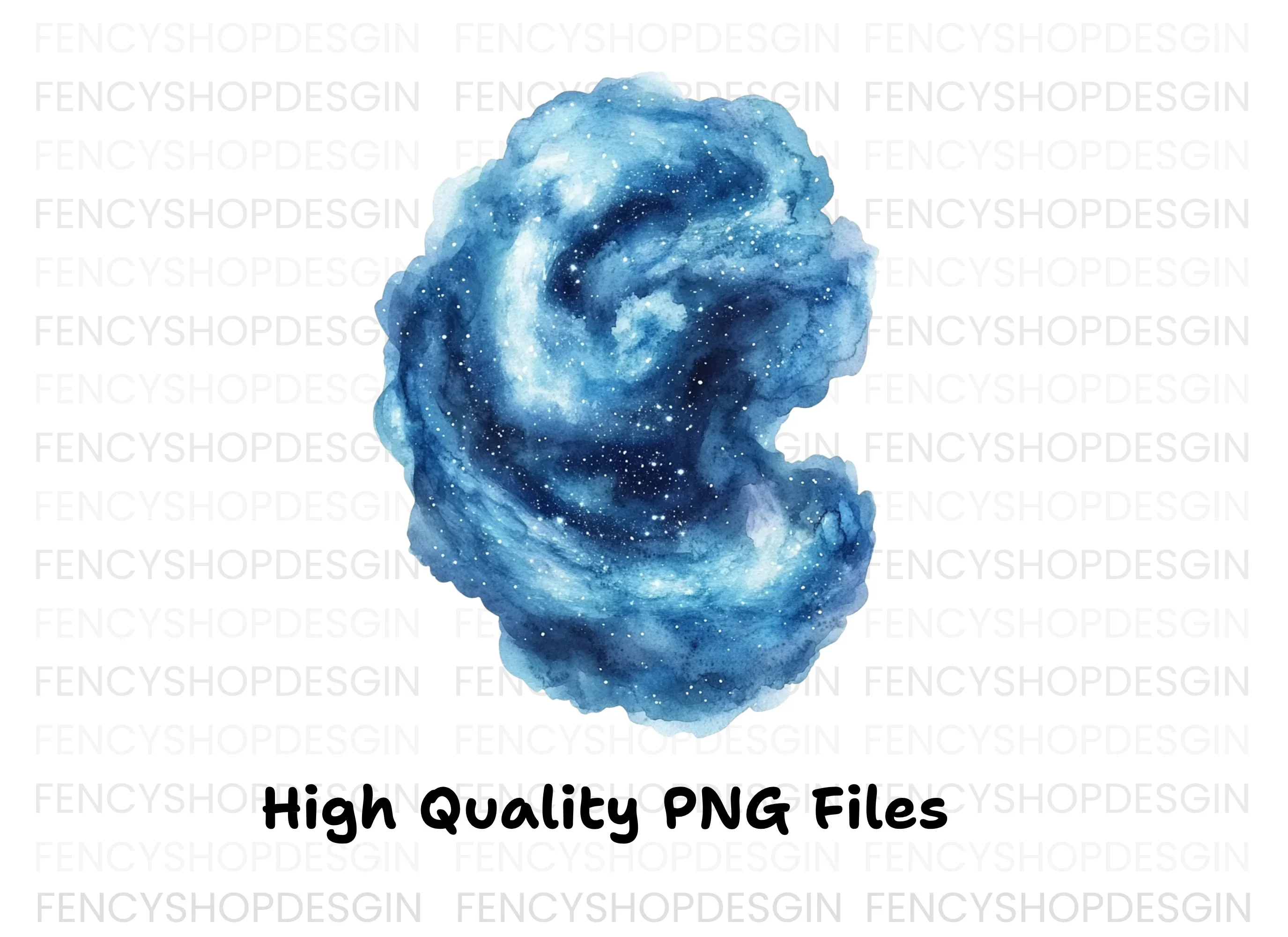 Blue Galaxy Nebula Clipart Bundle - Image 2