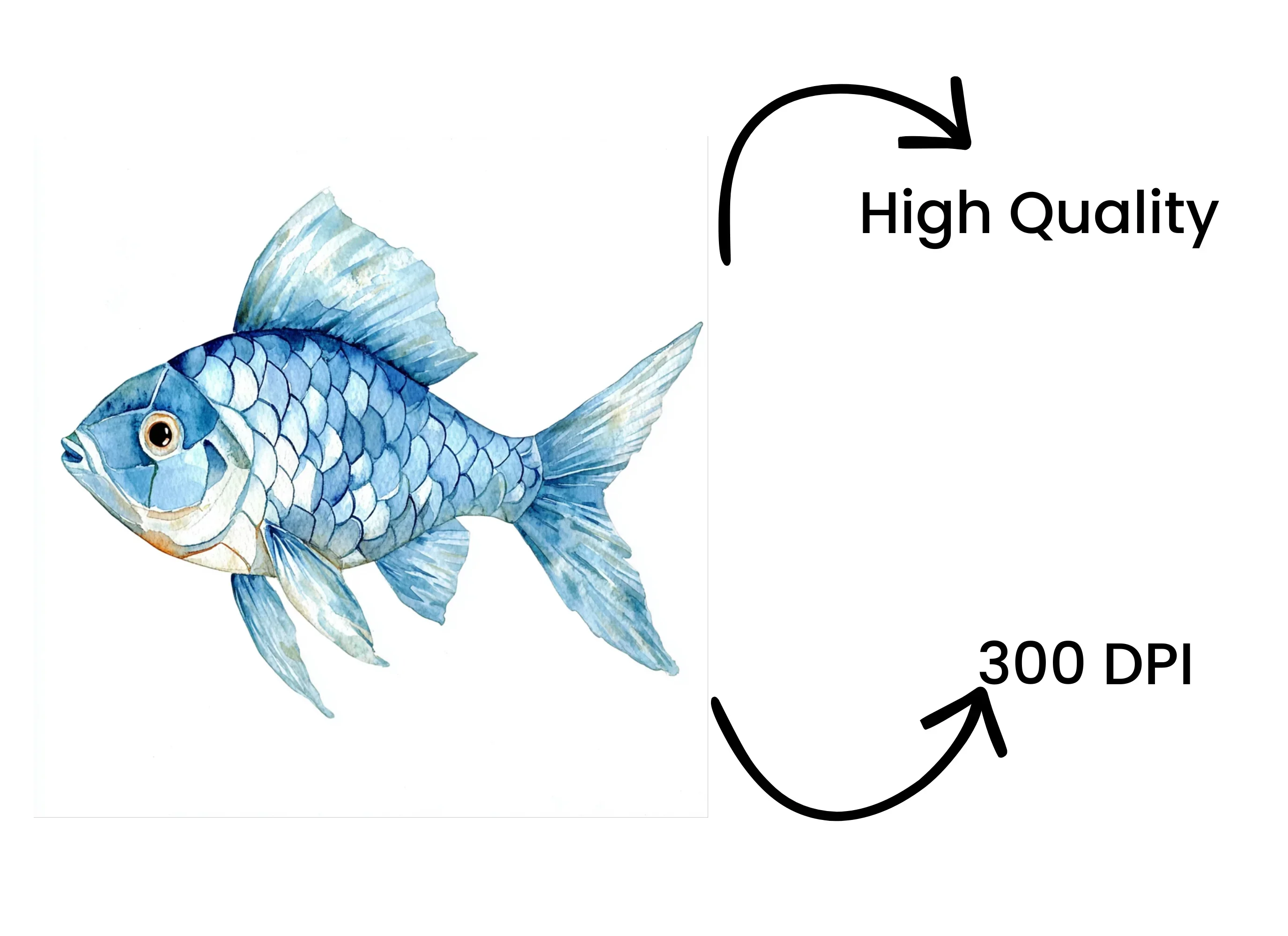 Blue Geometric Fish Clipart Bundle - Image 4