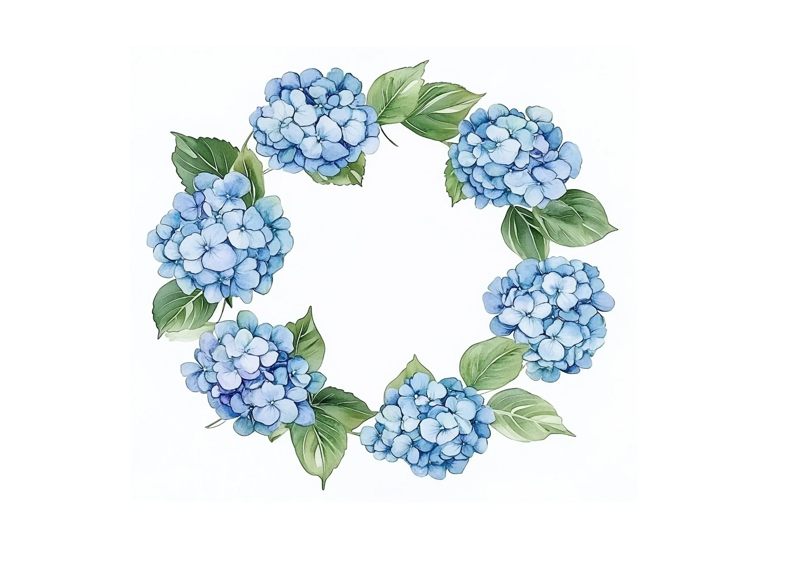 Blue Hydrangea Wreaths Clipart Bundle - Image 2