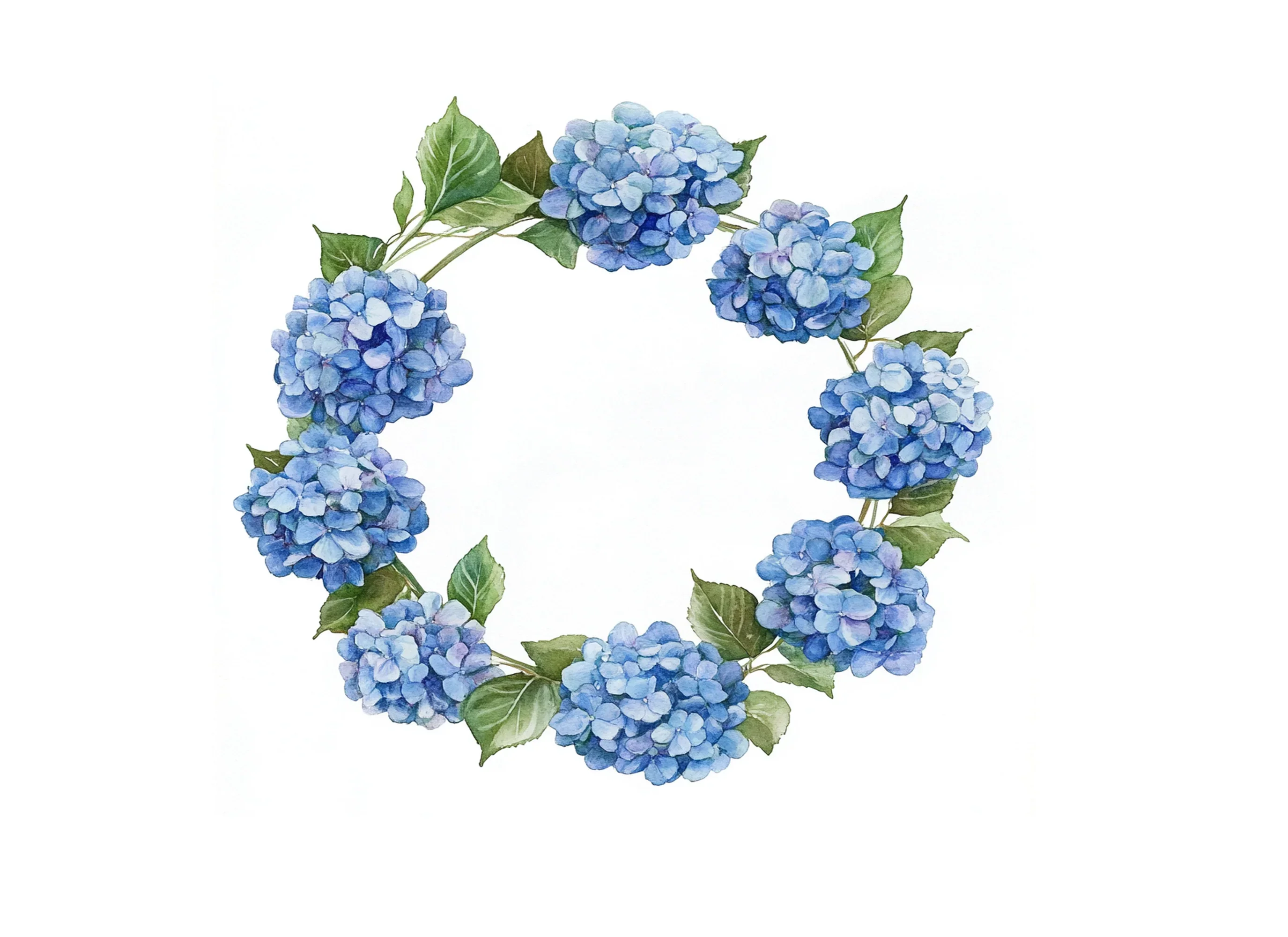 Blue Hydrangea Wreaths Clipart Bundle - Image 3