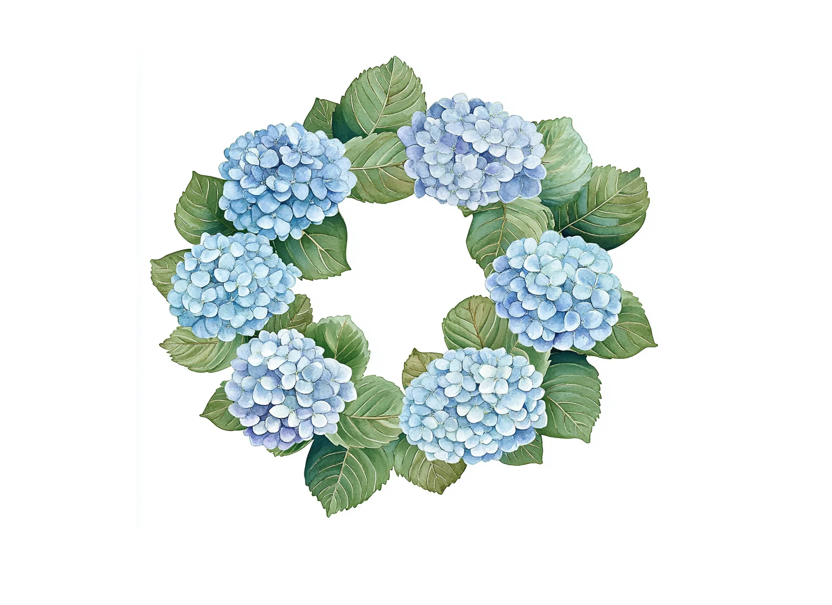 Blue Hydrangea Wreaths Clipart Bundle - Image 2