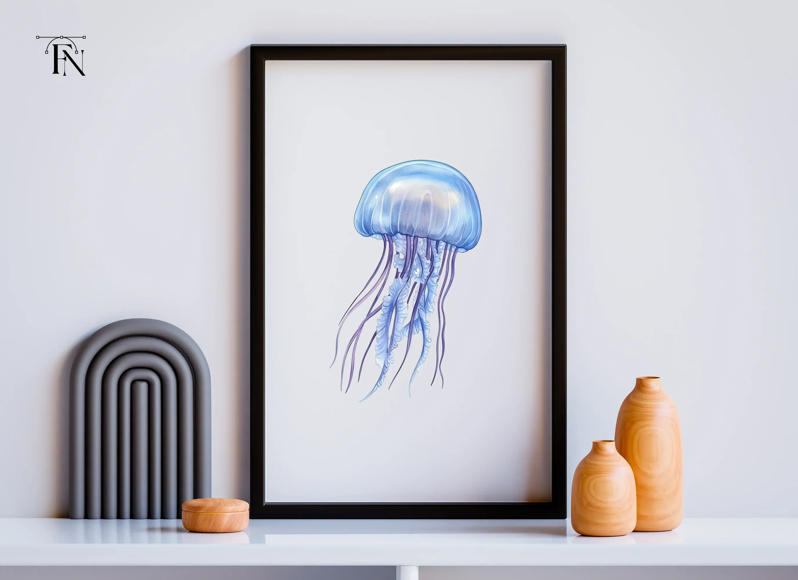 Blue Jellyfish Clipart Bundle - Image 6