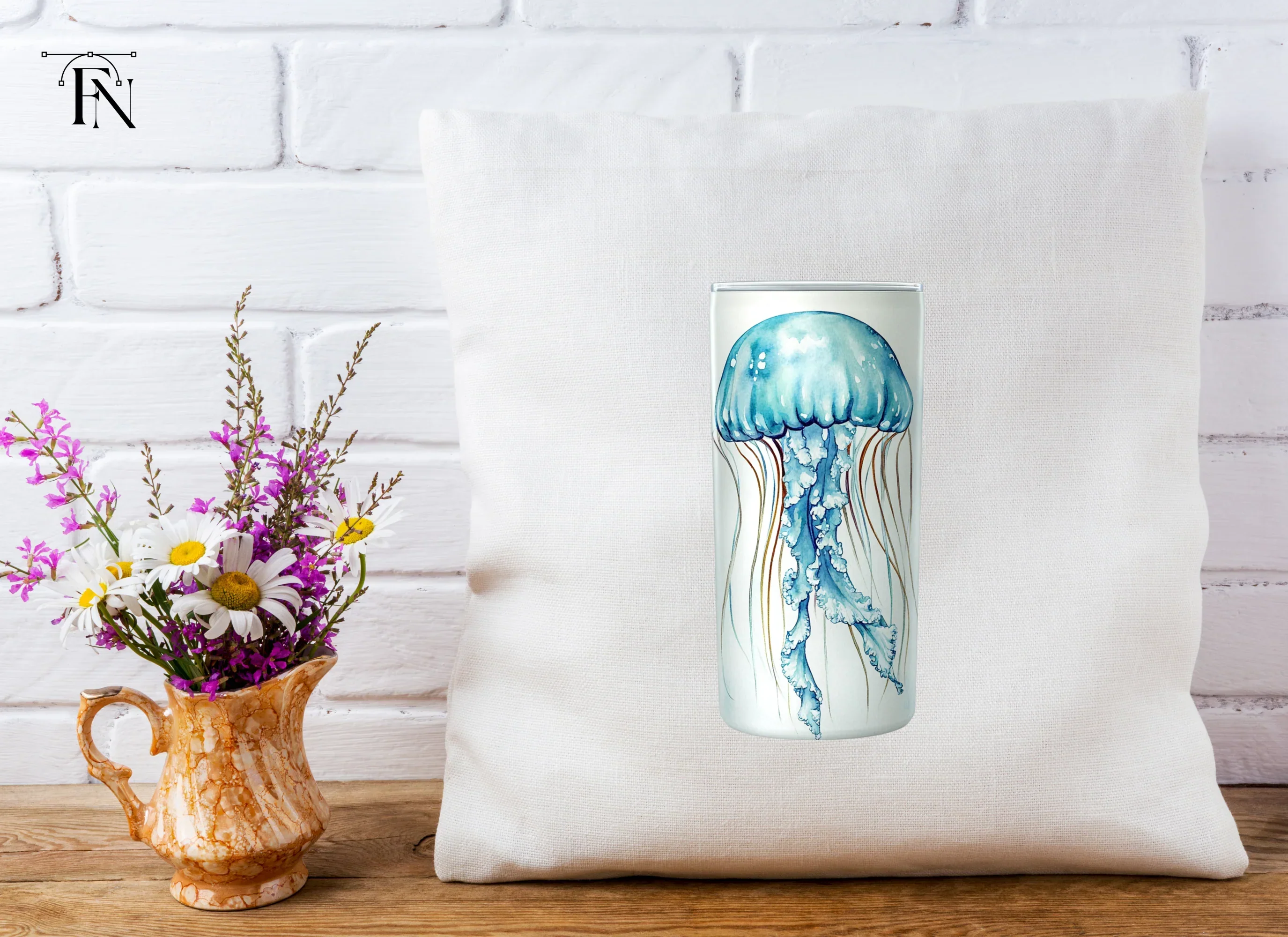 Blue Jellyfish Tumbler Clipart Bundle - Image 4