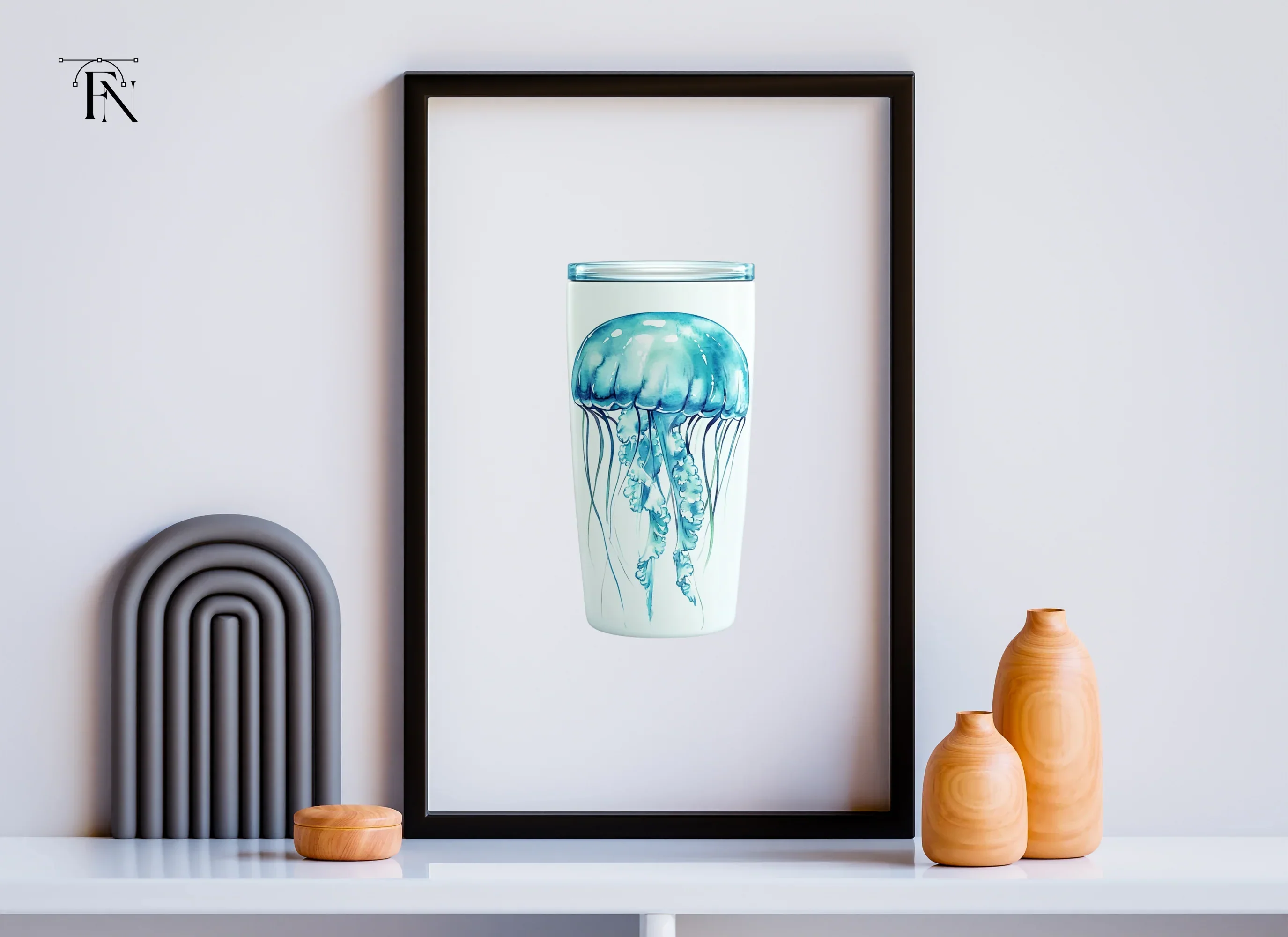 Blue Jellyfish Tumbler Clipart Bundle - Image 5